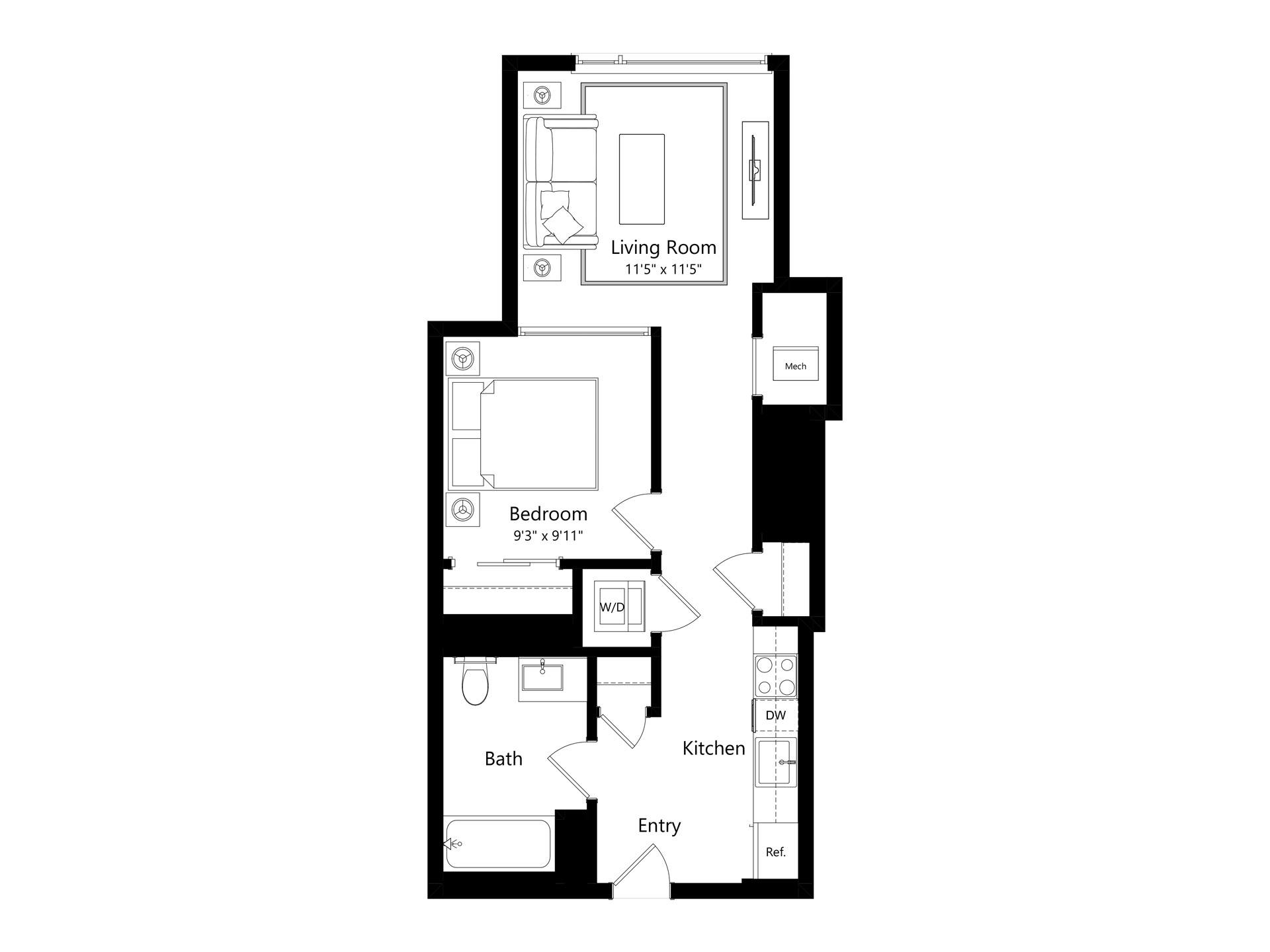 Floor plan layout diagram for A11