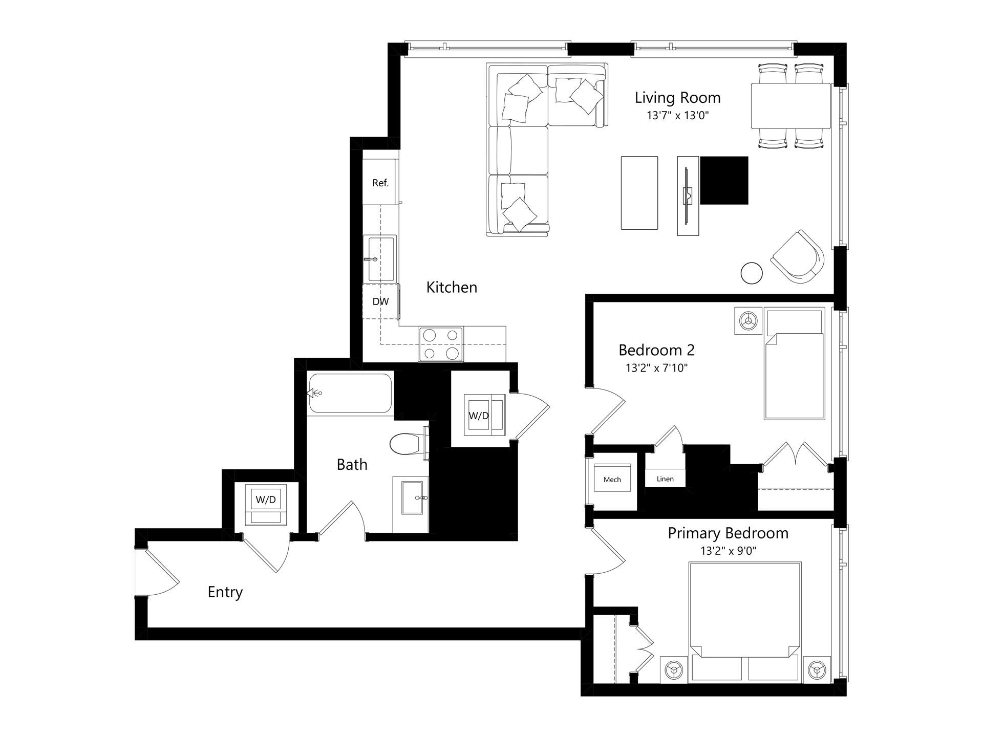 Floor plan layout diagram for B11