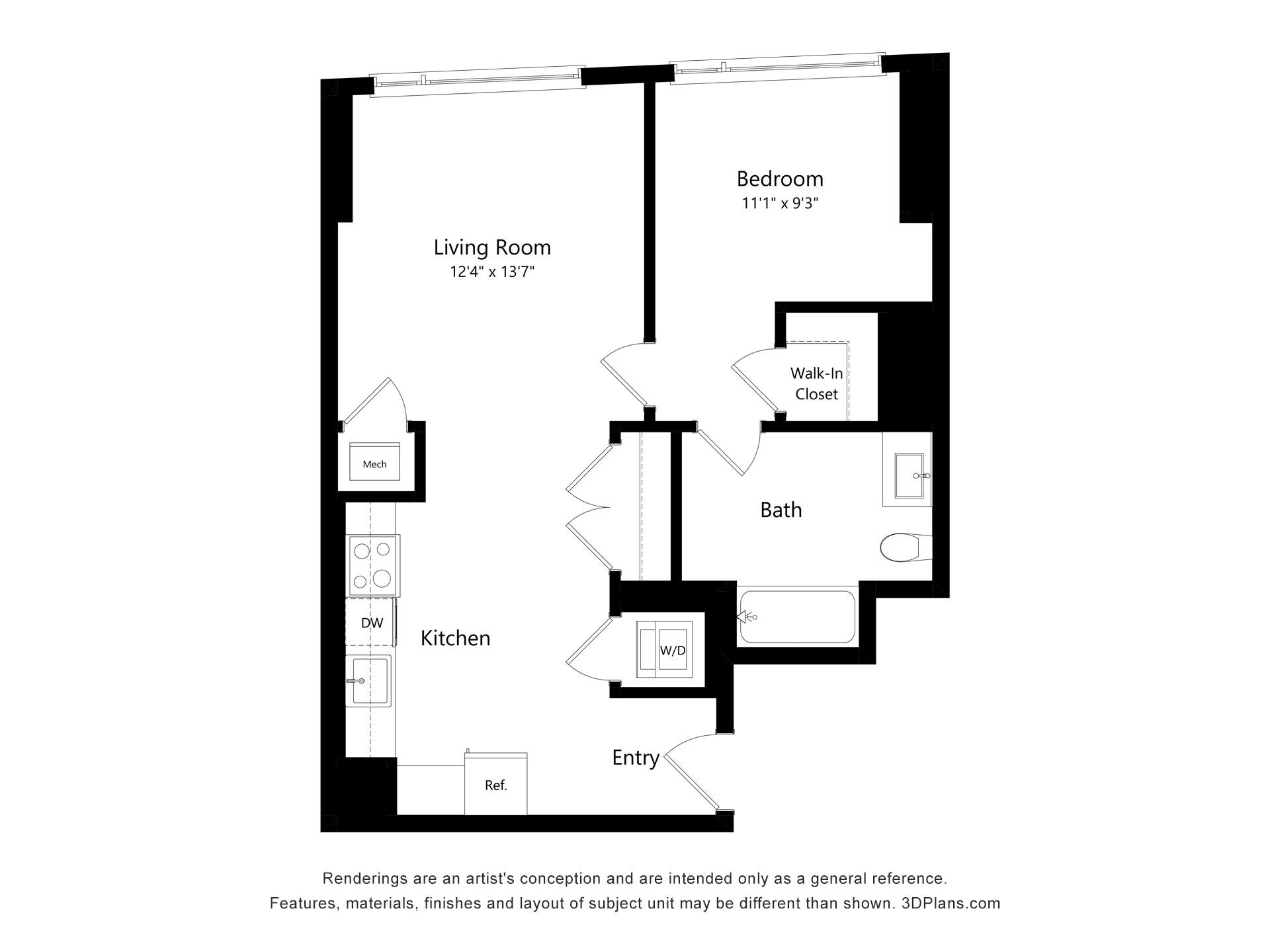 Floor plan layout diagram for A14