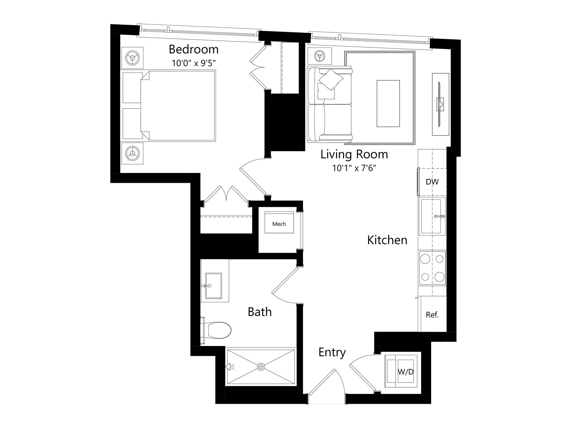 Floor plan layout diagram for A6