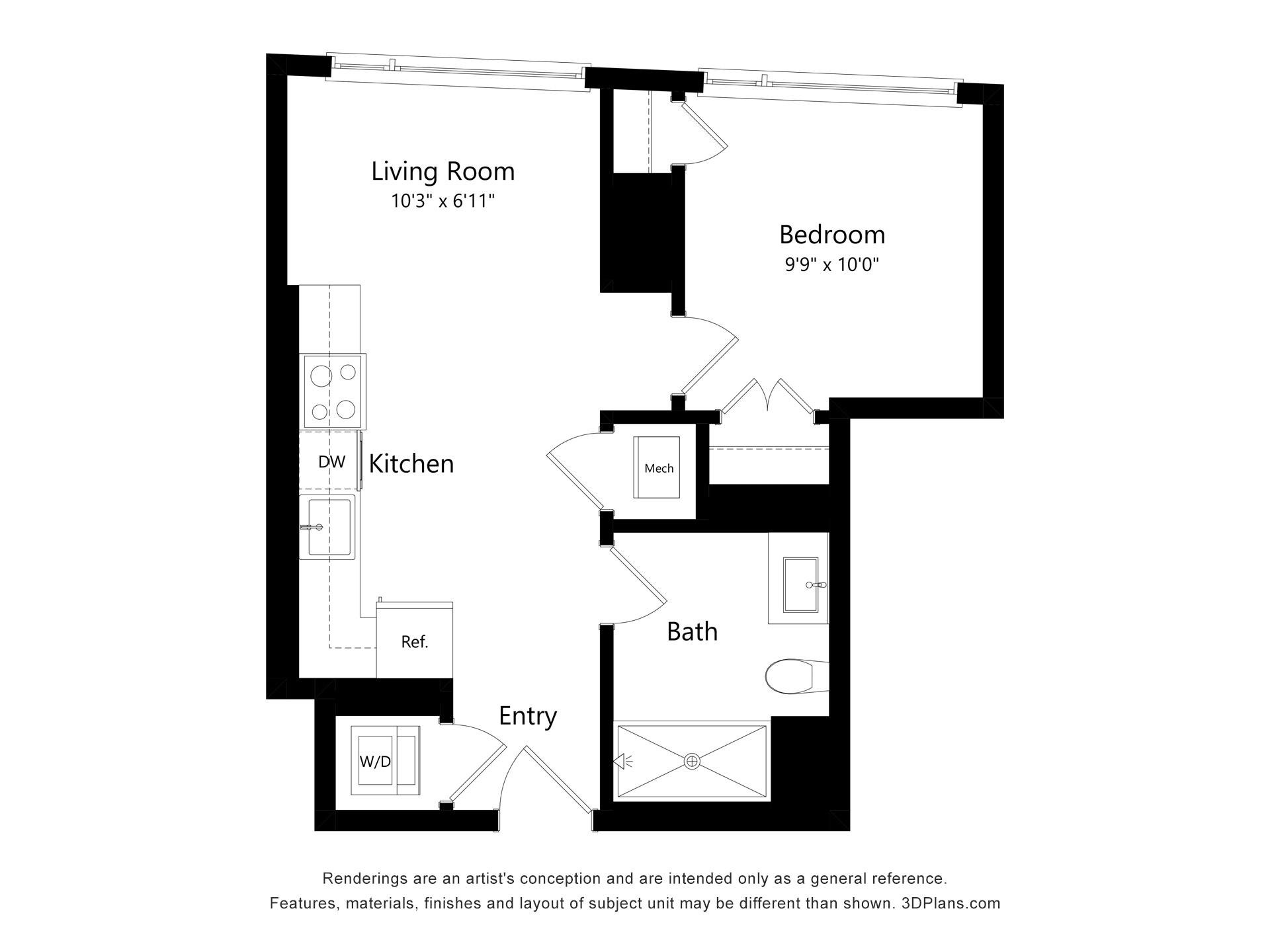 Floor plan layout diagram for A7