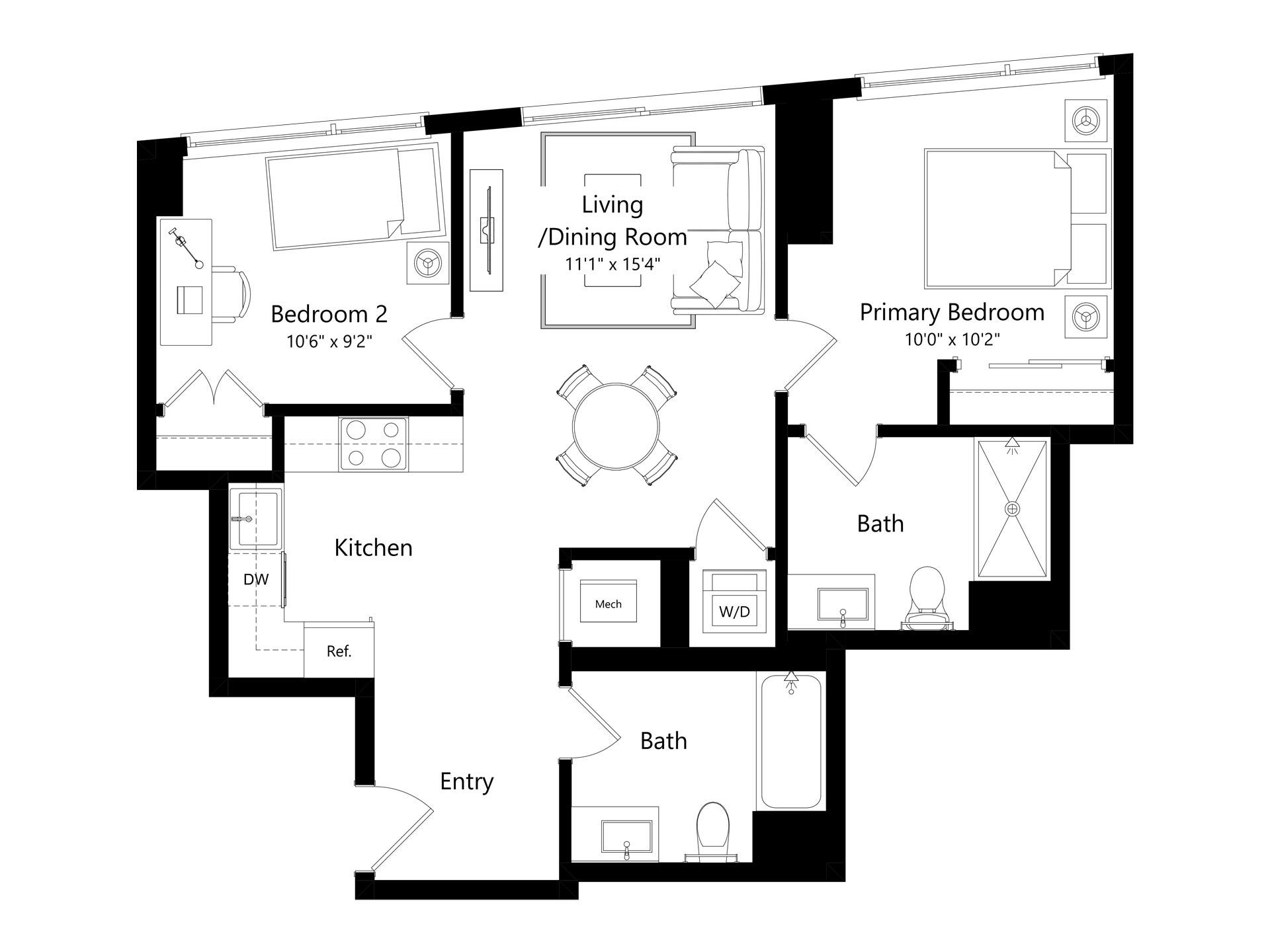 Floor plan layout diagram for B3