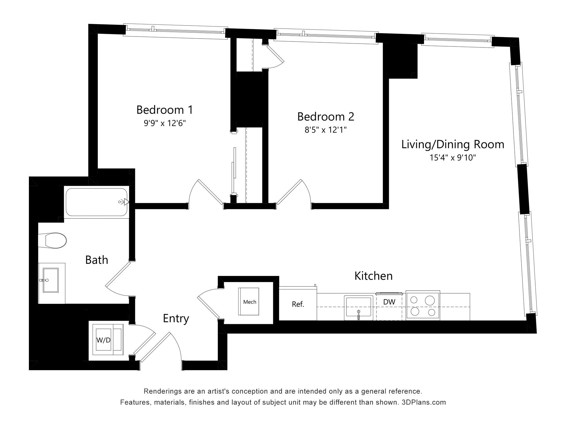 Floor plan layout diagram for B7