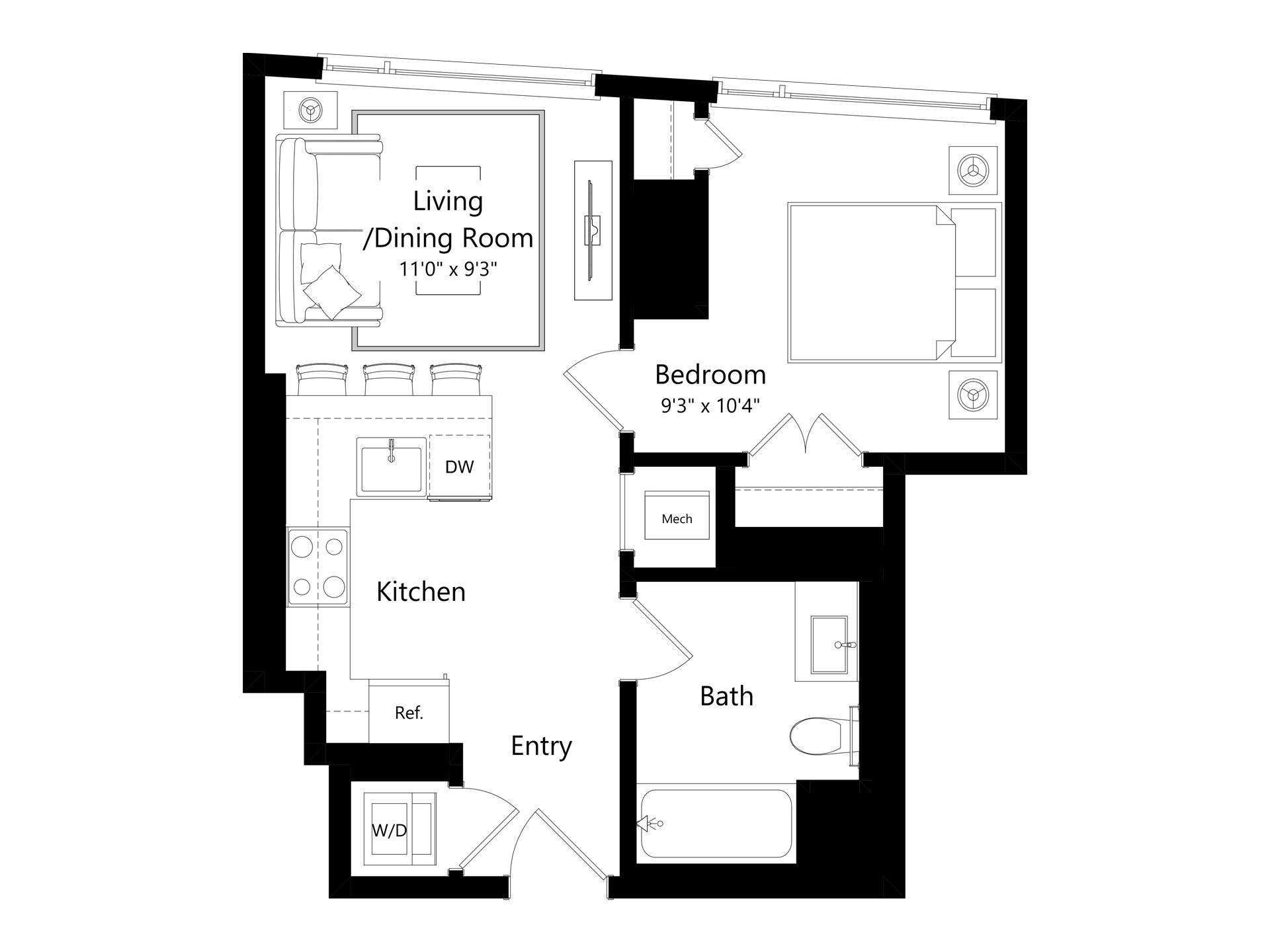 Floor plan layout diagram for A8