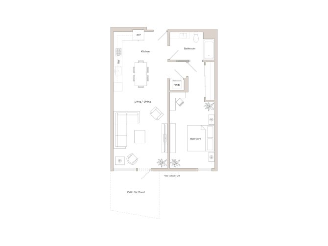 A floor plan of a house with a kitchen, living room, dining room, and bathroom.,A floor plan of a house with a kitchen, living room, and bathroom.