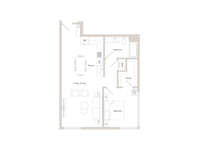 A floor plan of a house with a kitchen, living room, dining room, and bedroom.,A floor plan of a house with a kitchen, living room, and bedroom.