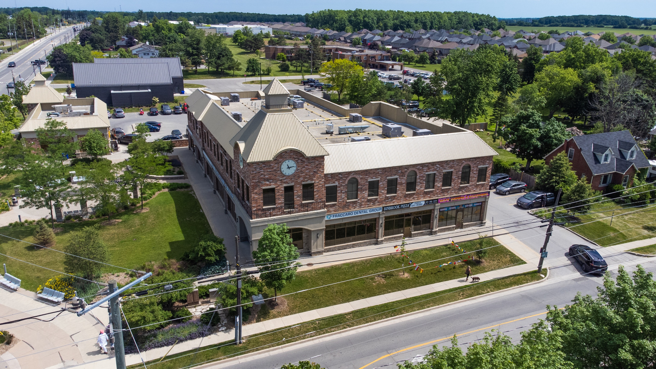 Aerial view of commercial building