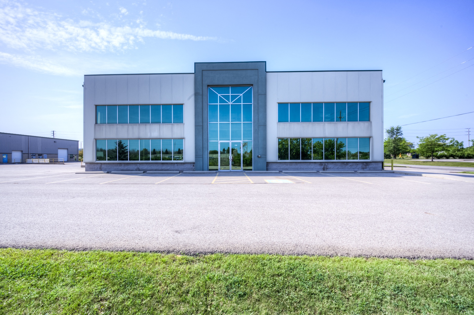 back view of commercial building