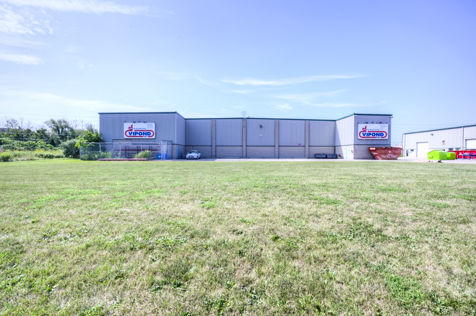 Side view of commercial building