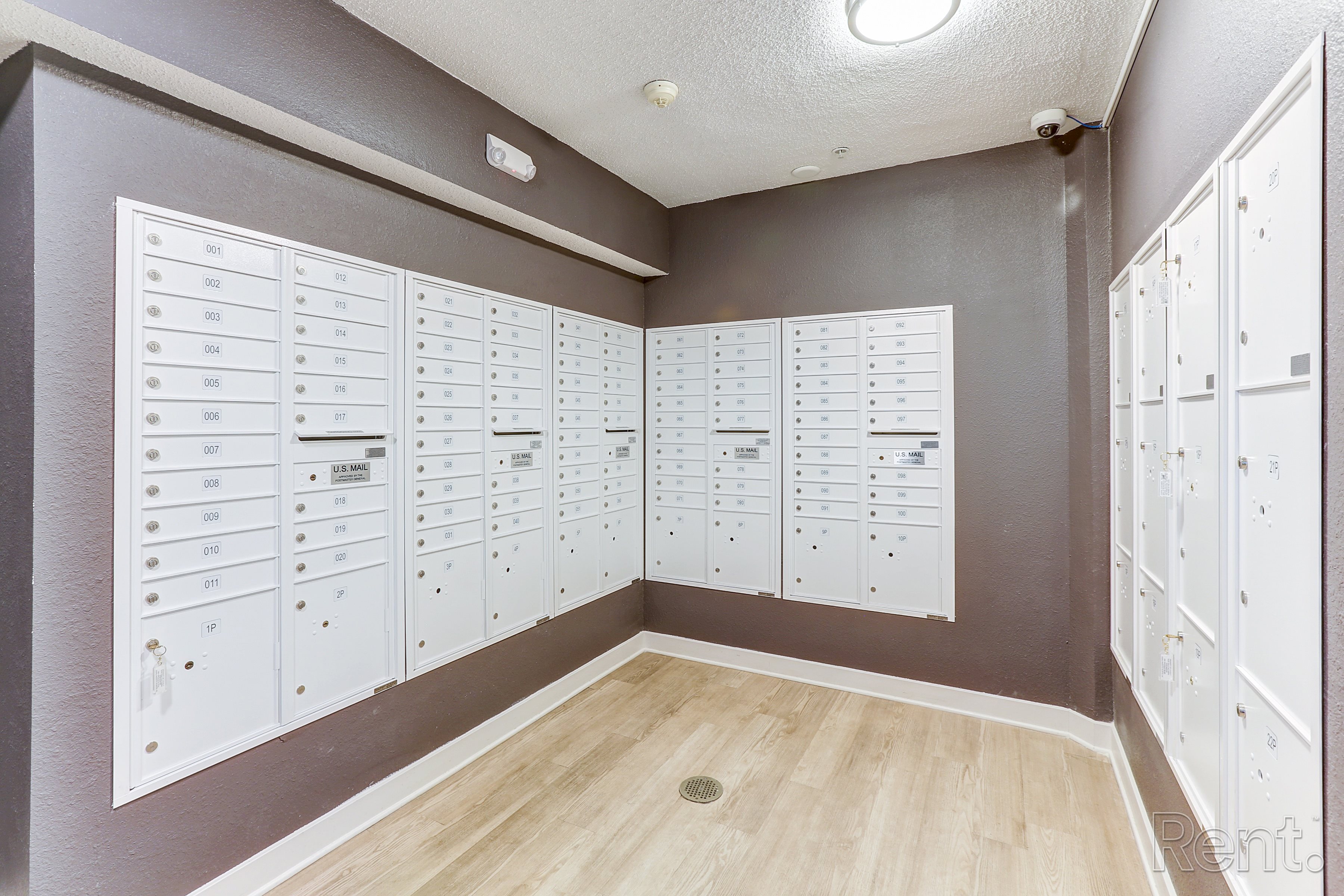 Mail room at AVIA North Shore Apartments, Indiana,Community mailroom at AVIA North Shore Apartments, Indiana, 47130