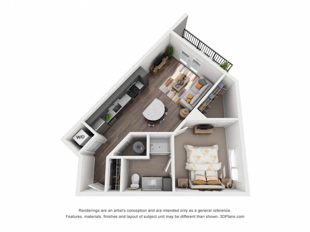 Floor plan layout diagram for 1A