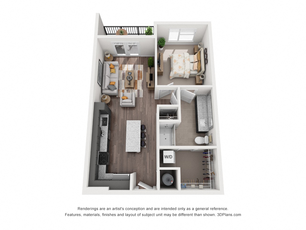 Floor plan layout diagram for 1C