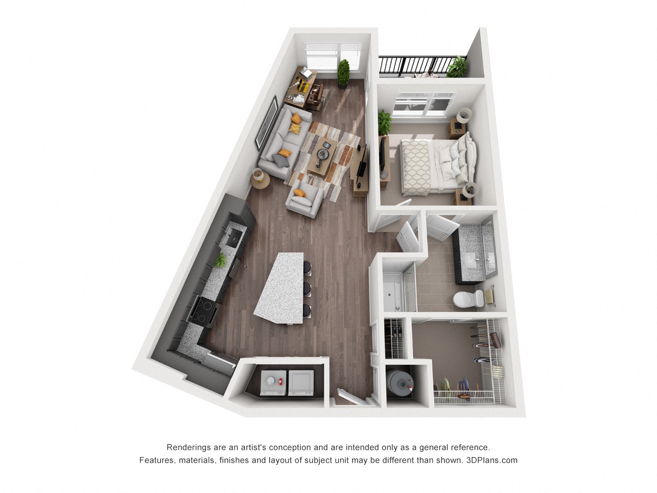 Floor plan layout diagram for 1E