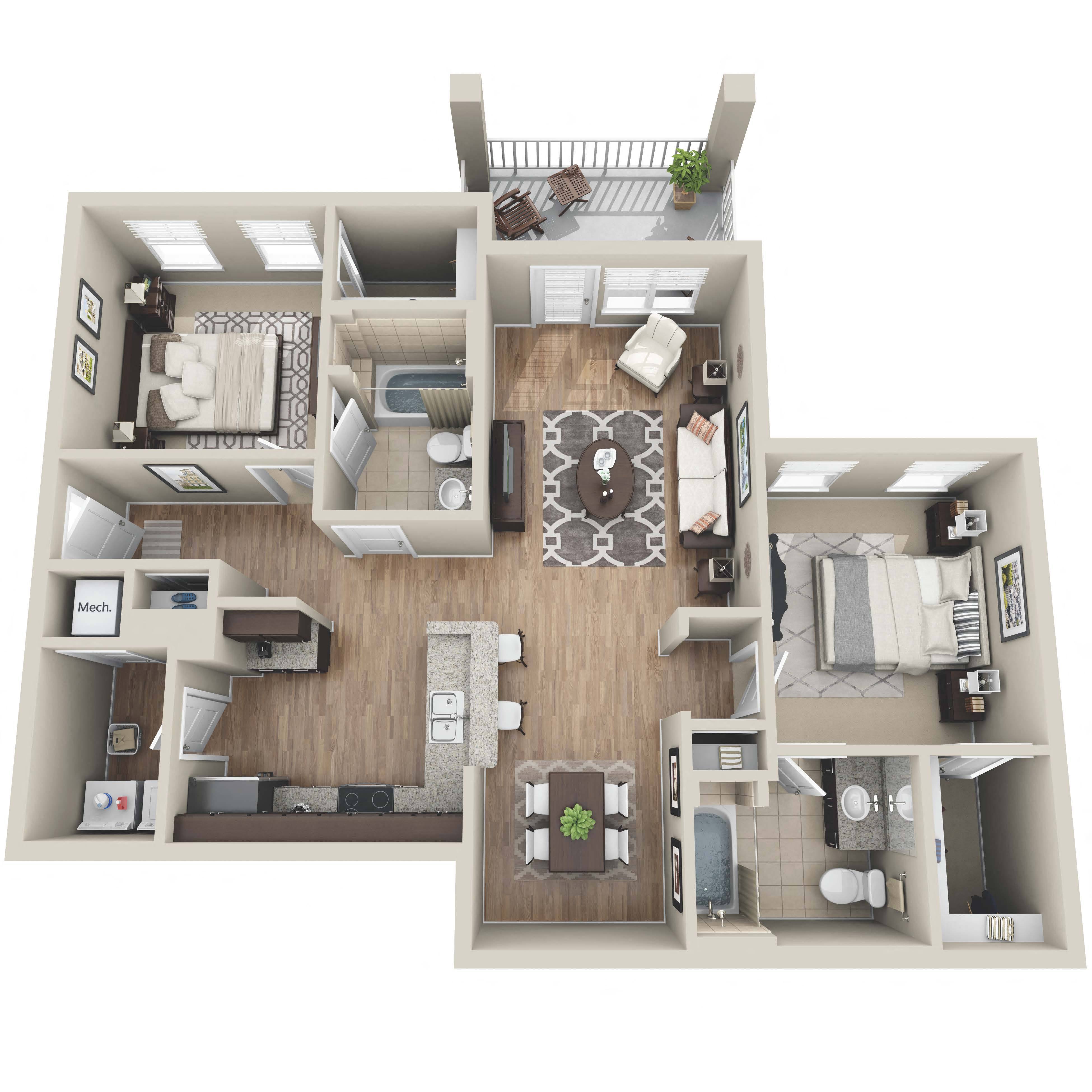 Floor plan layout diagram for 2A