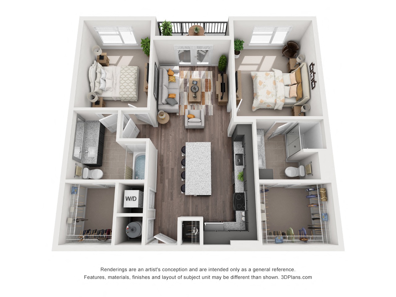 Floor plan layout diagram for 2B