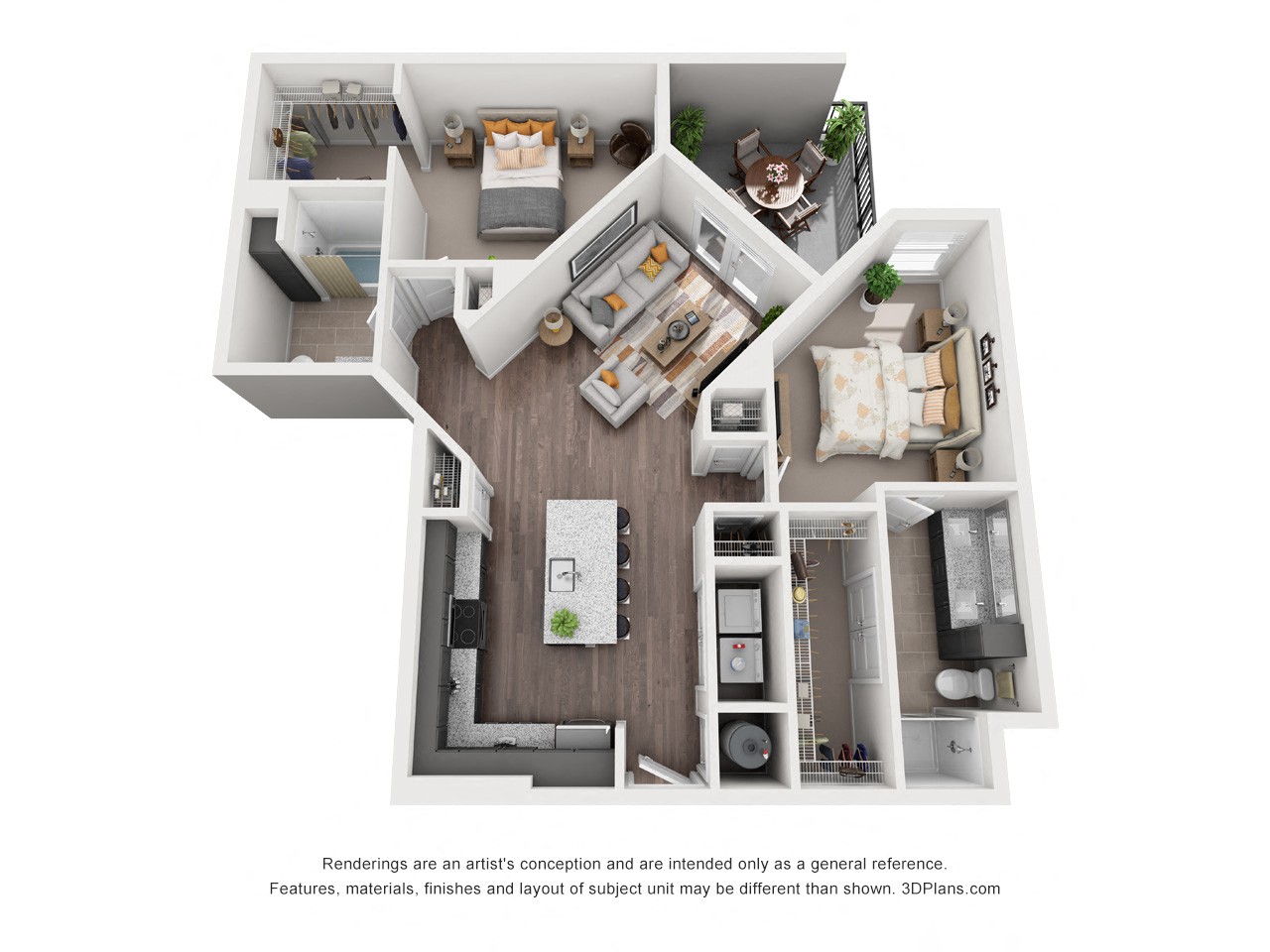 Floor plan layout diagram for 2C