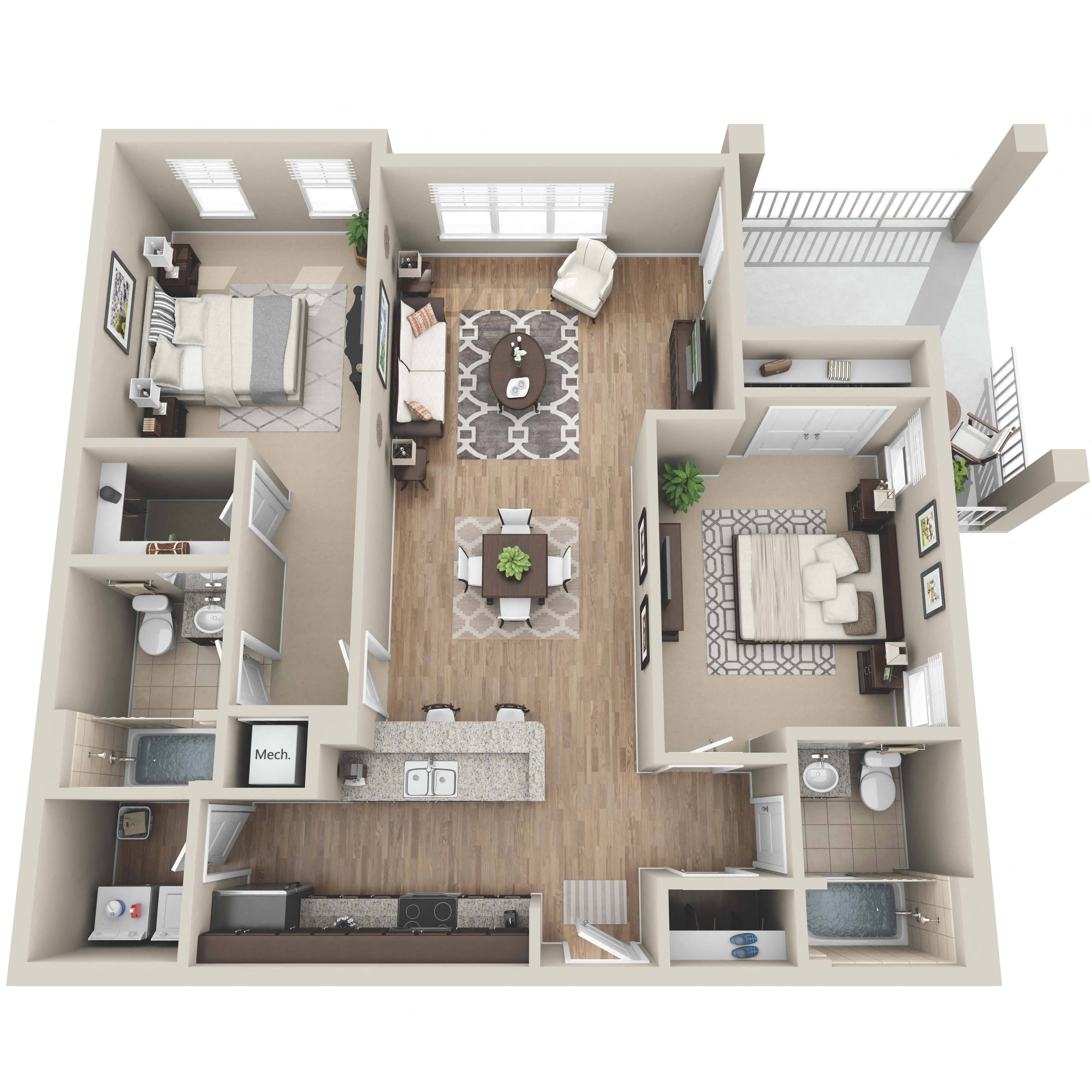 Floor plan layout diagram for 2D