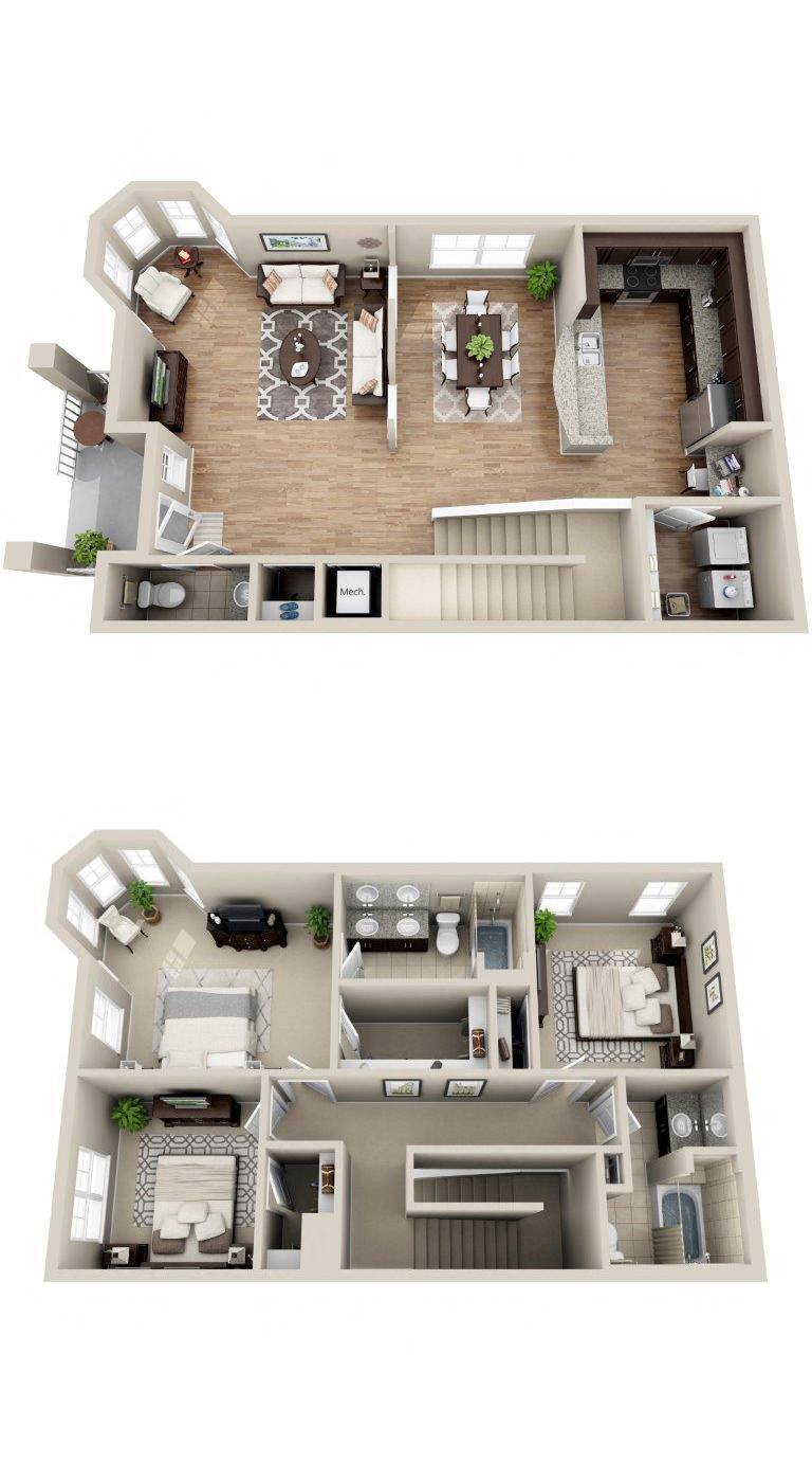 Floor plan layout diagram for 3C