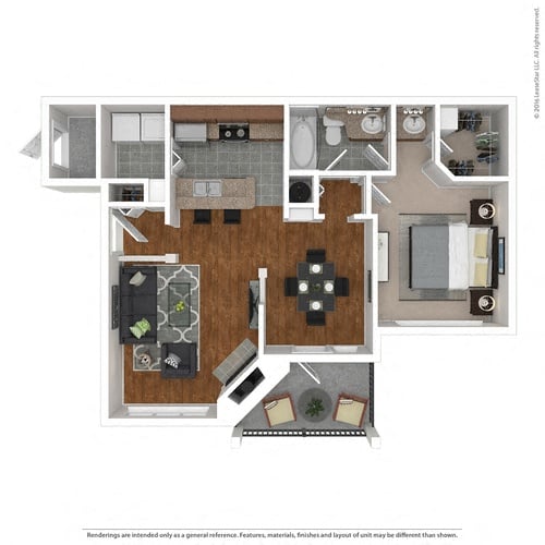 Floor plan layout diagram for 1B
