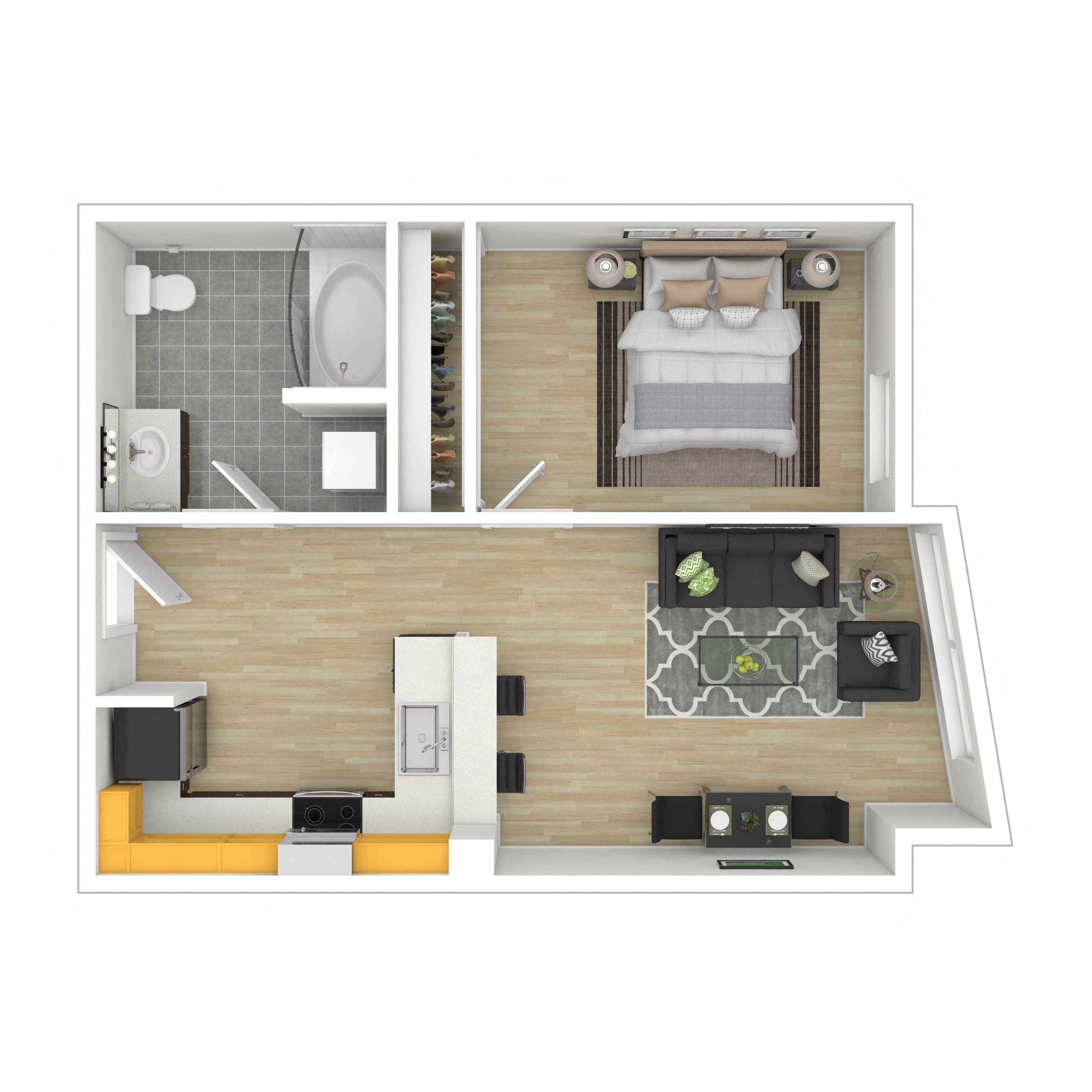 Floor plan layout diagram for 1A
