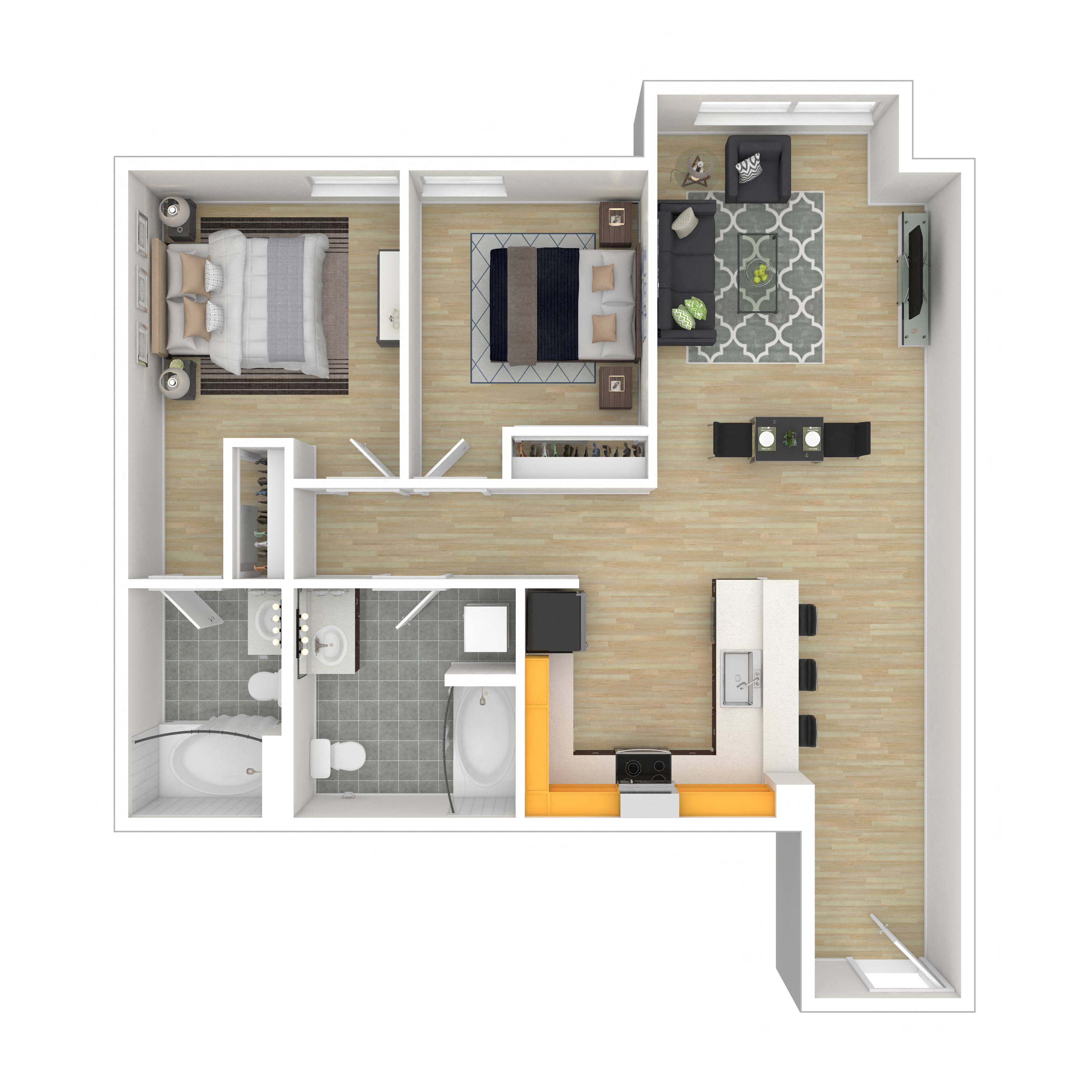 Floor plan layout diagram for 2D