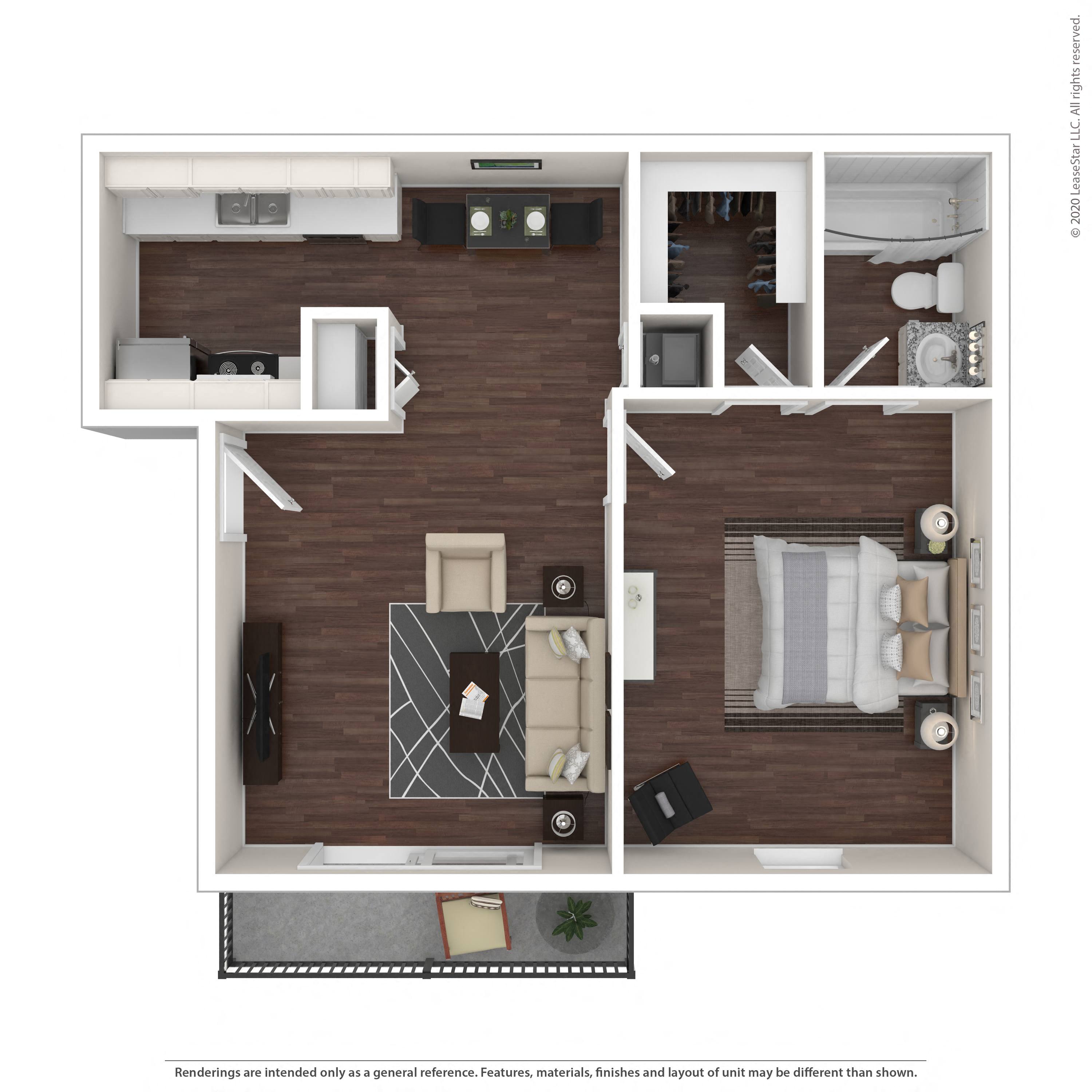 Floor plan layout diagram for 1A