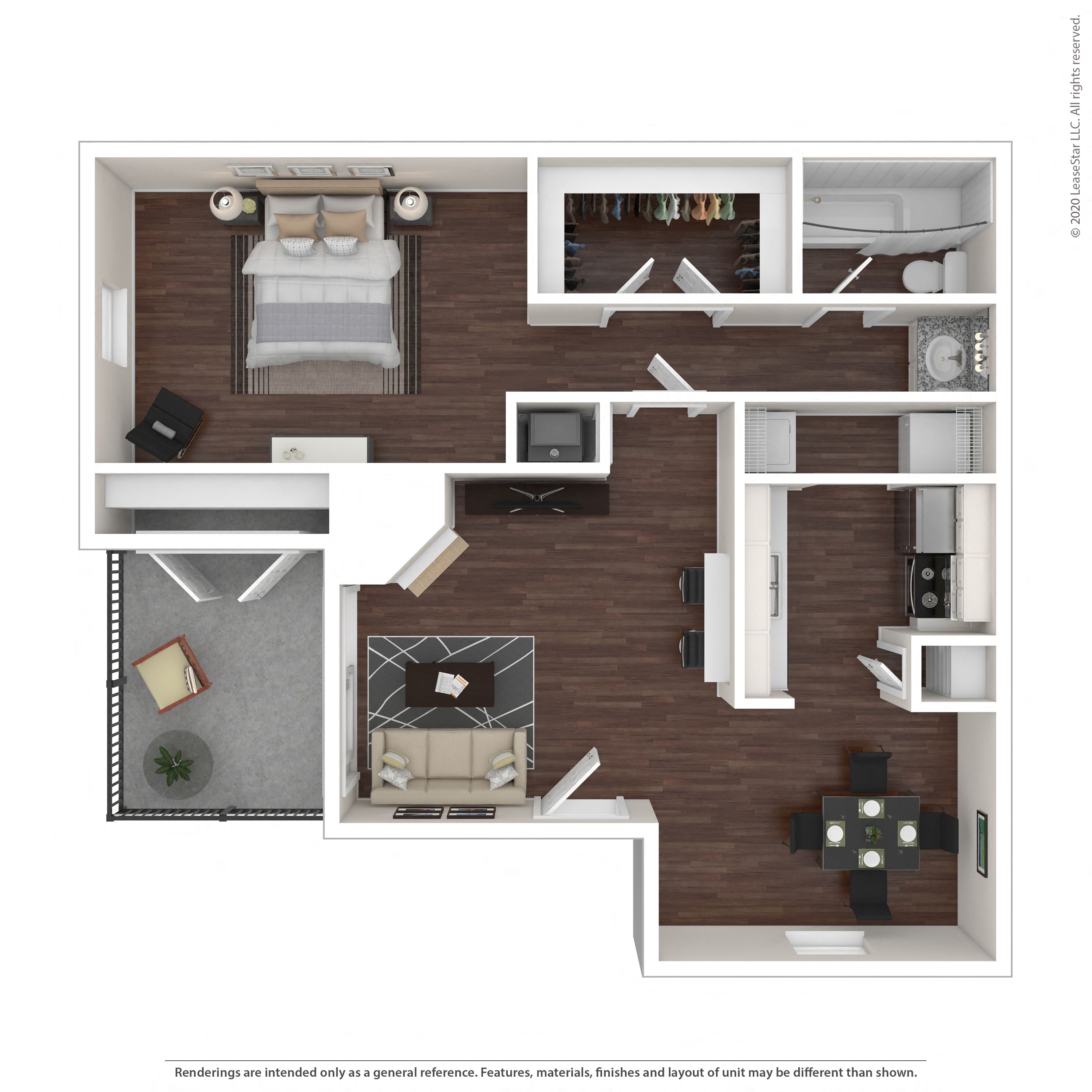 Floor plan layout diagram for 1B