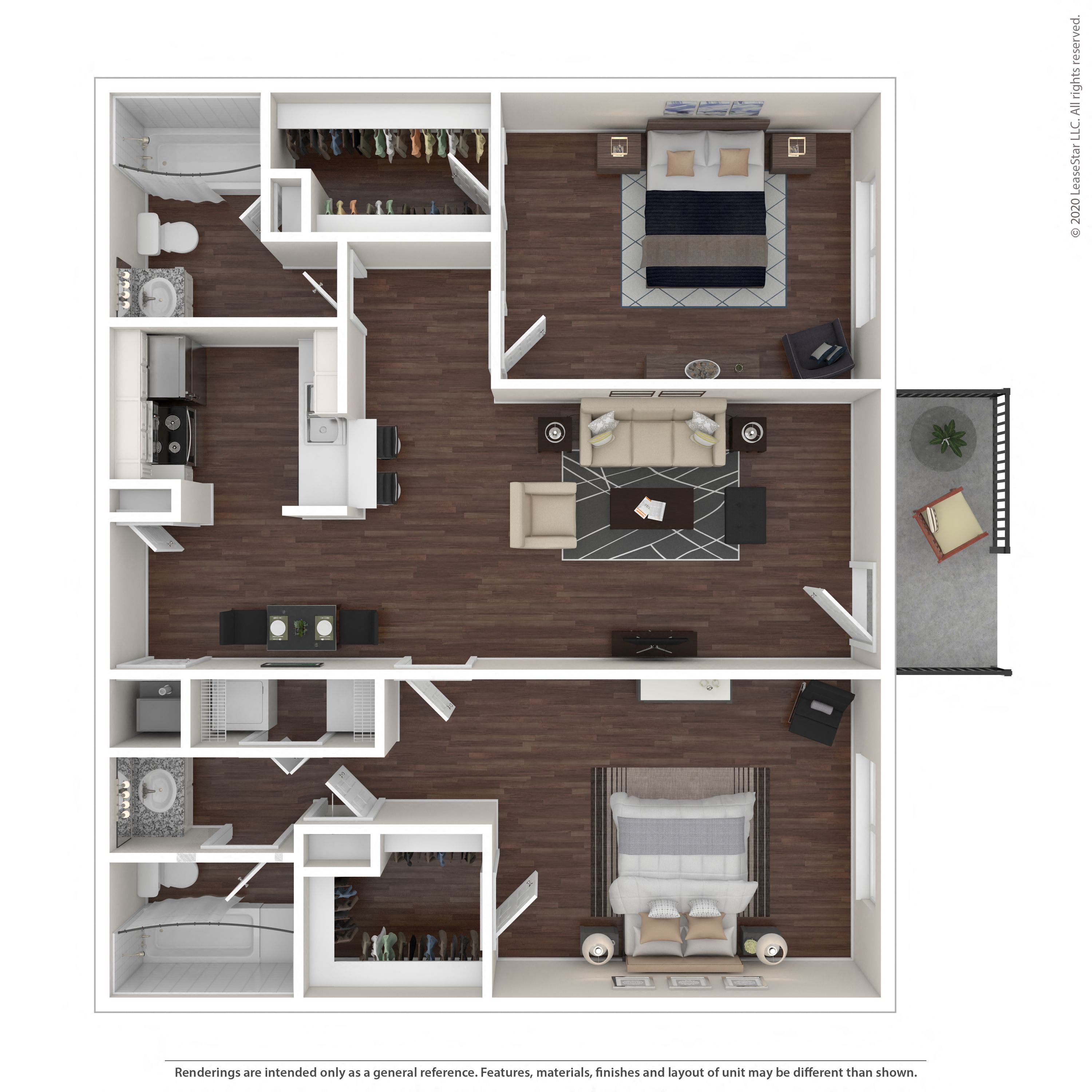 Floor plan layout diagram for 2B