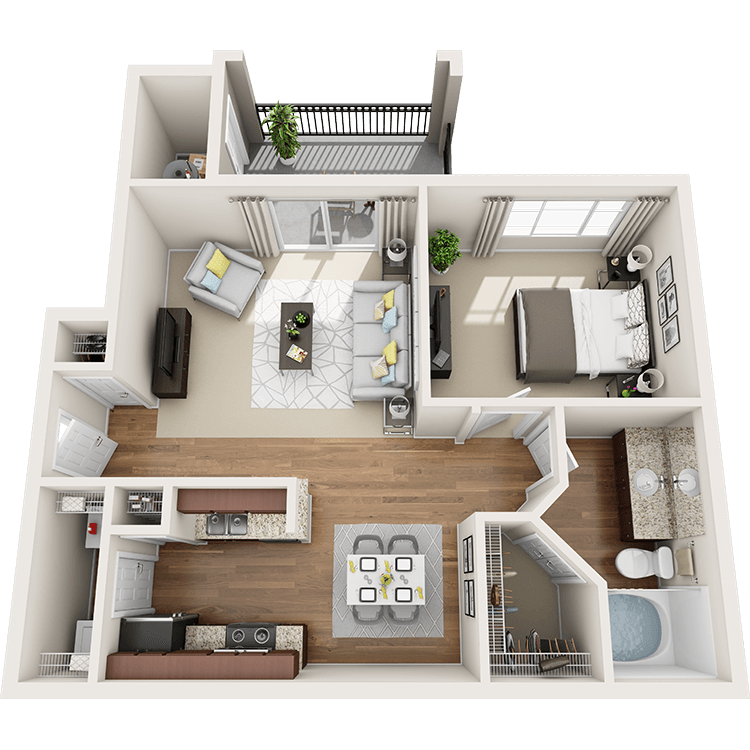 Floor plan layout diagram for 1A