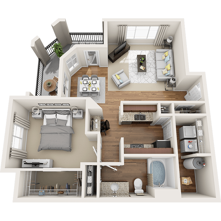 Floor plan layout diagram for 1C-R1