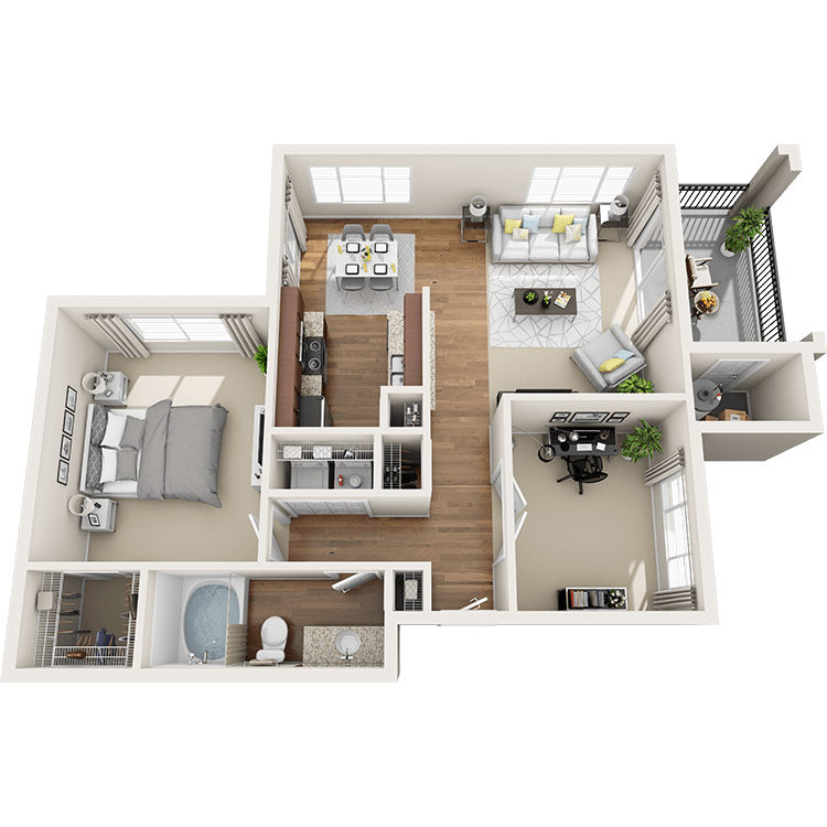 Floor plan layout diagram for 1D-R1