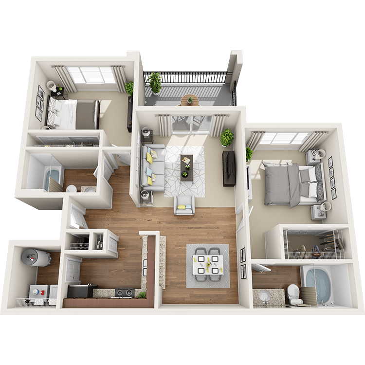 Floor plan layout diagram for 2B-R2
