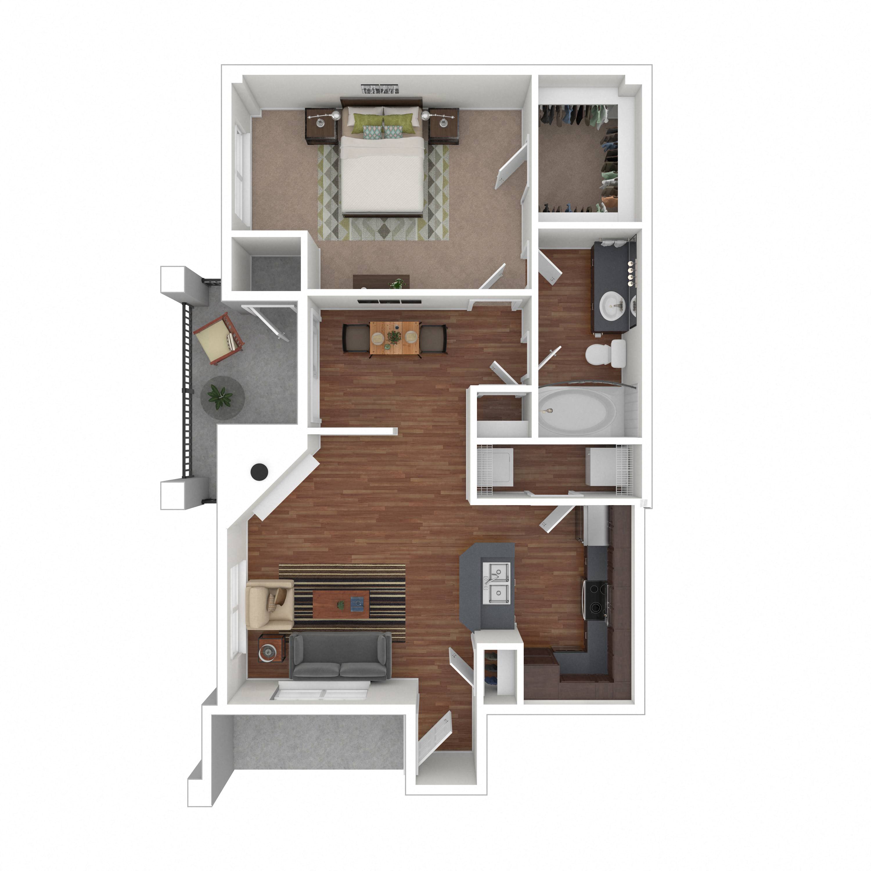 Floor plan layout diagram for 1C