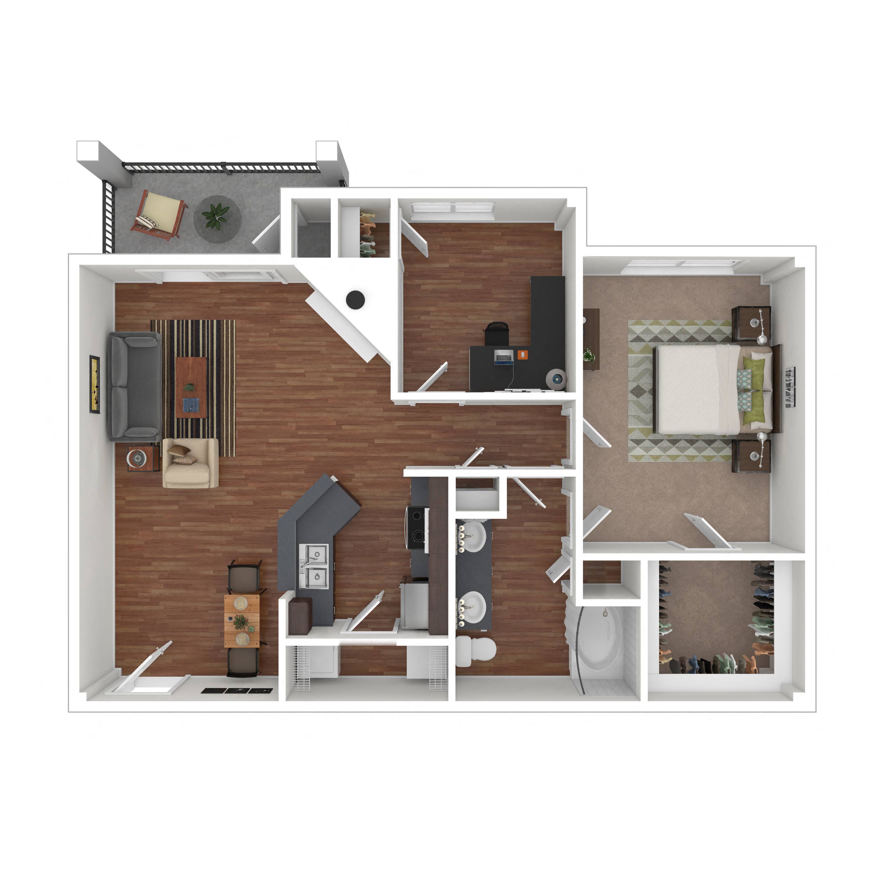 Floor plan layout diagram for 1D