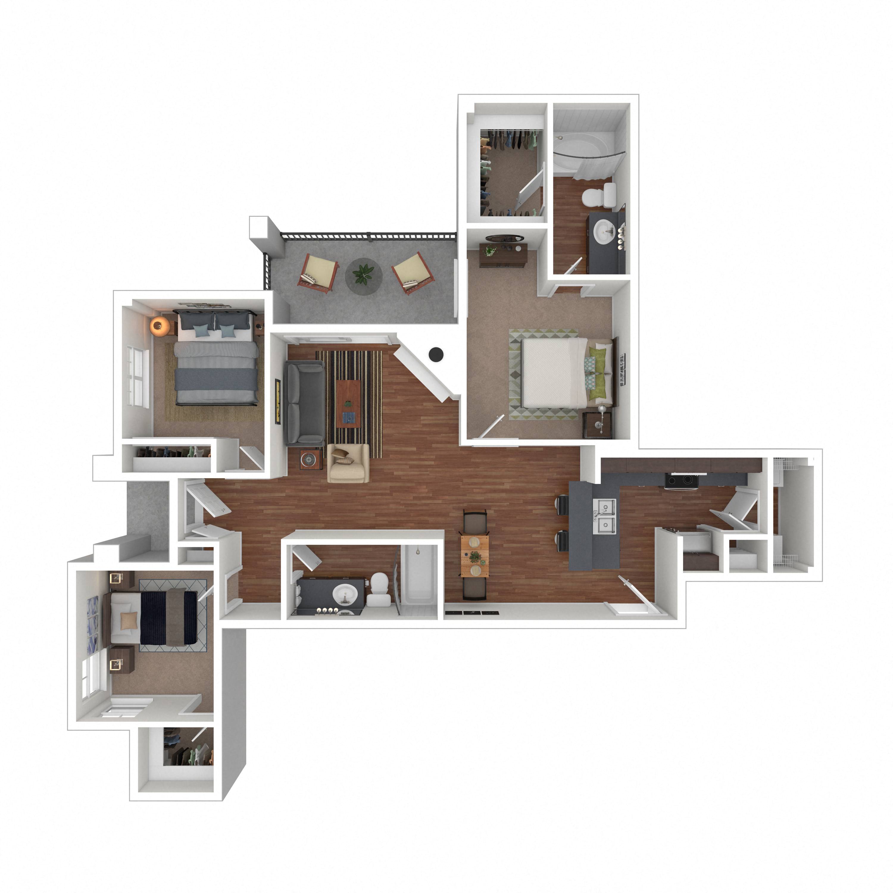 Floor plan layout diagram for 3A