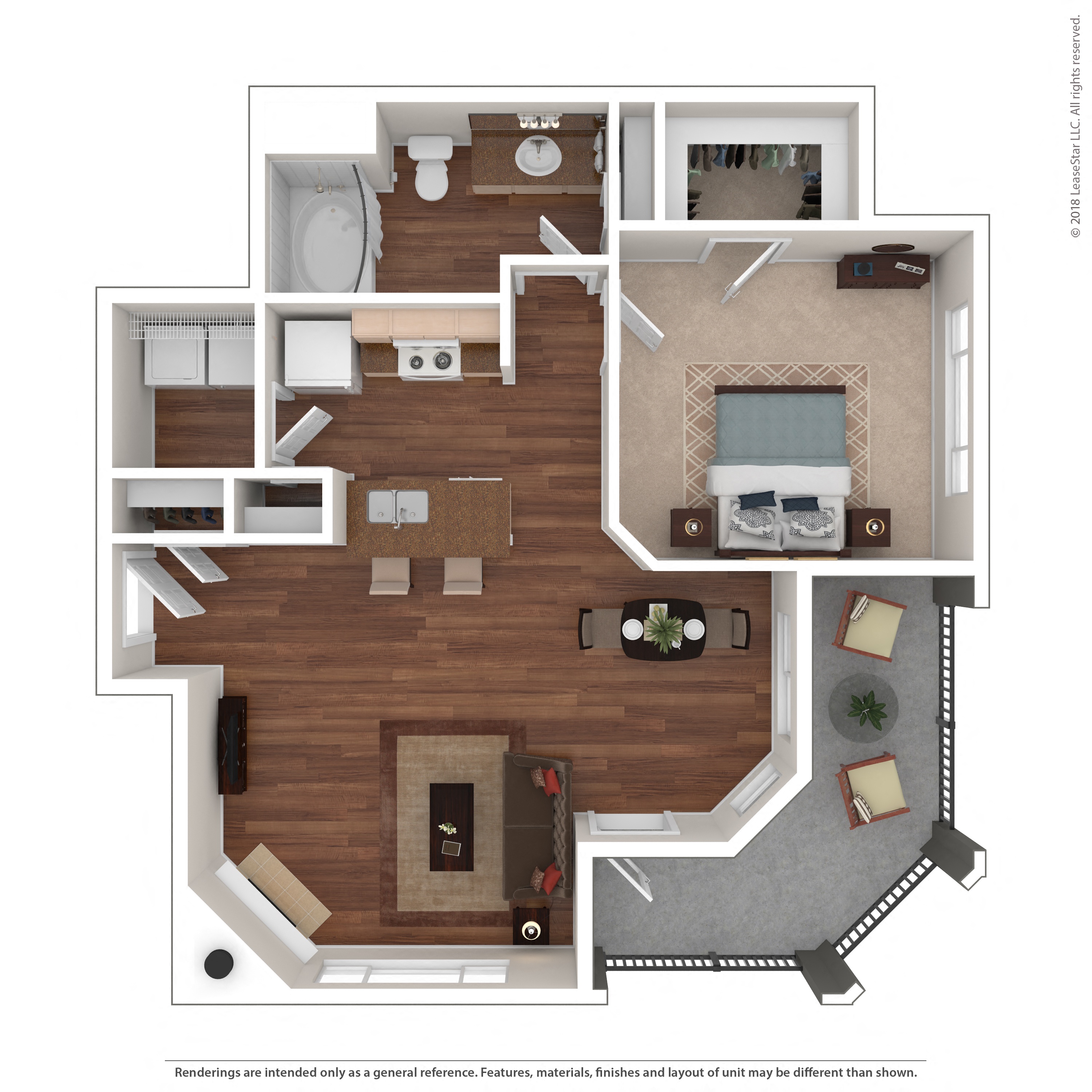 Floor plan layout diagram for 1B