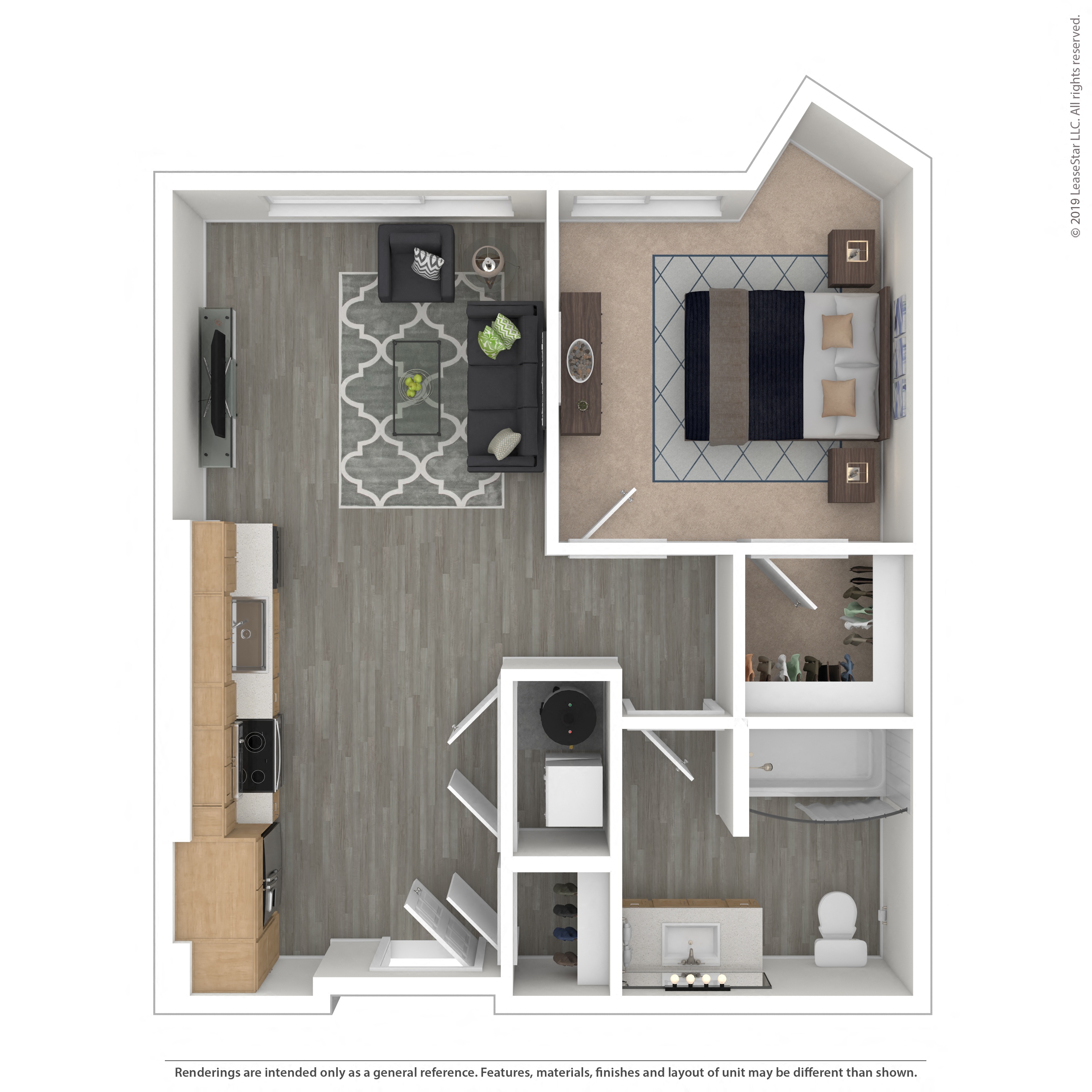 Floor plan layout diagram for 1A