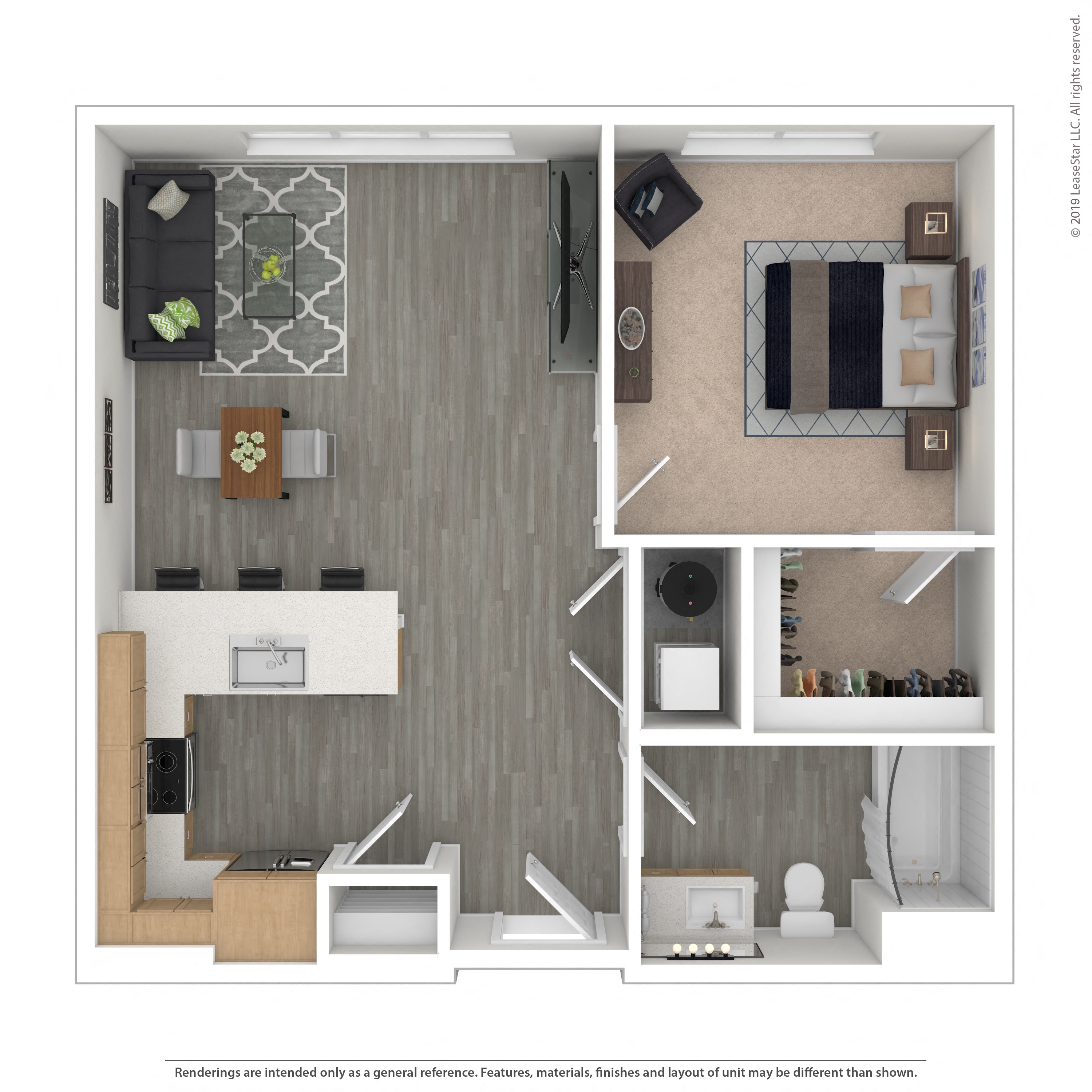 Floor plan layout diagram for 1C