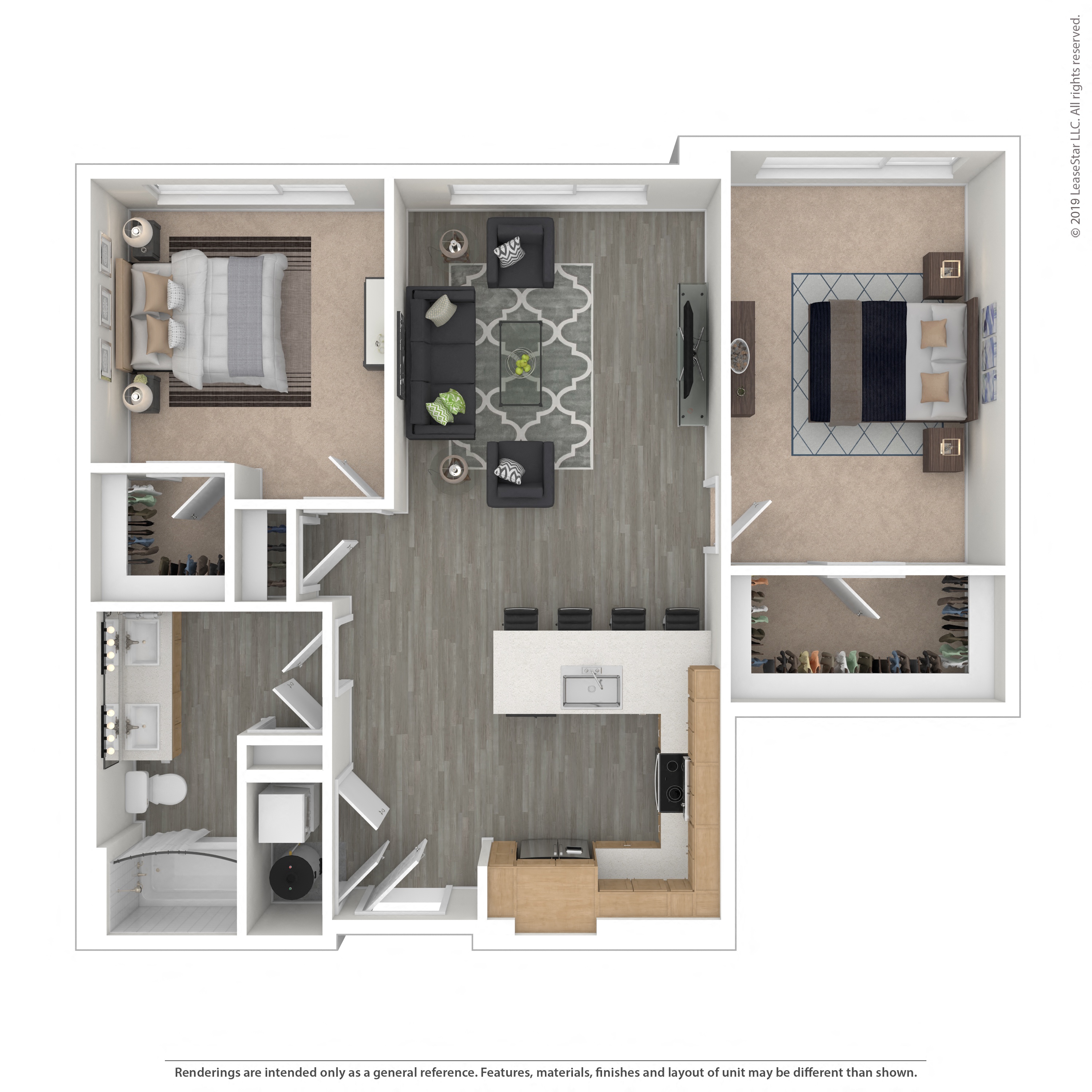Floor plan layout diagram for 2C