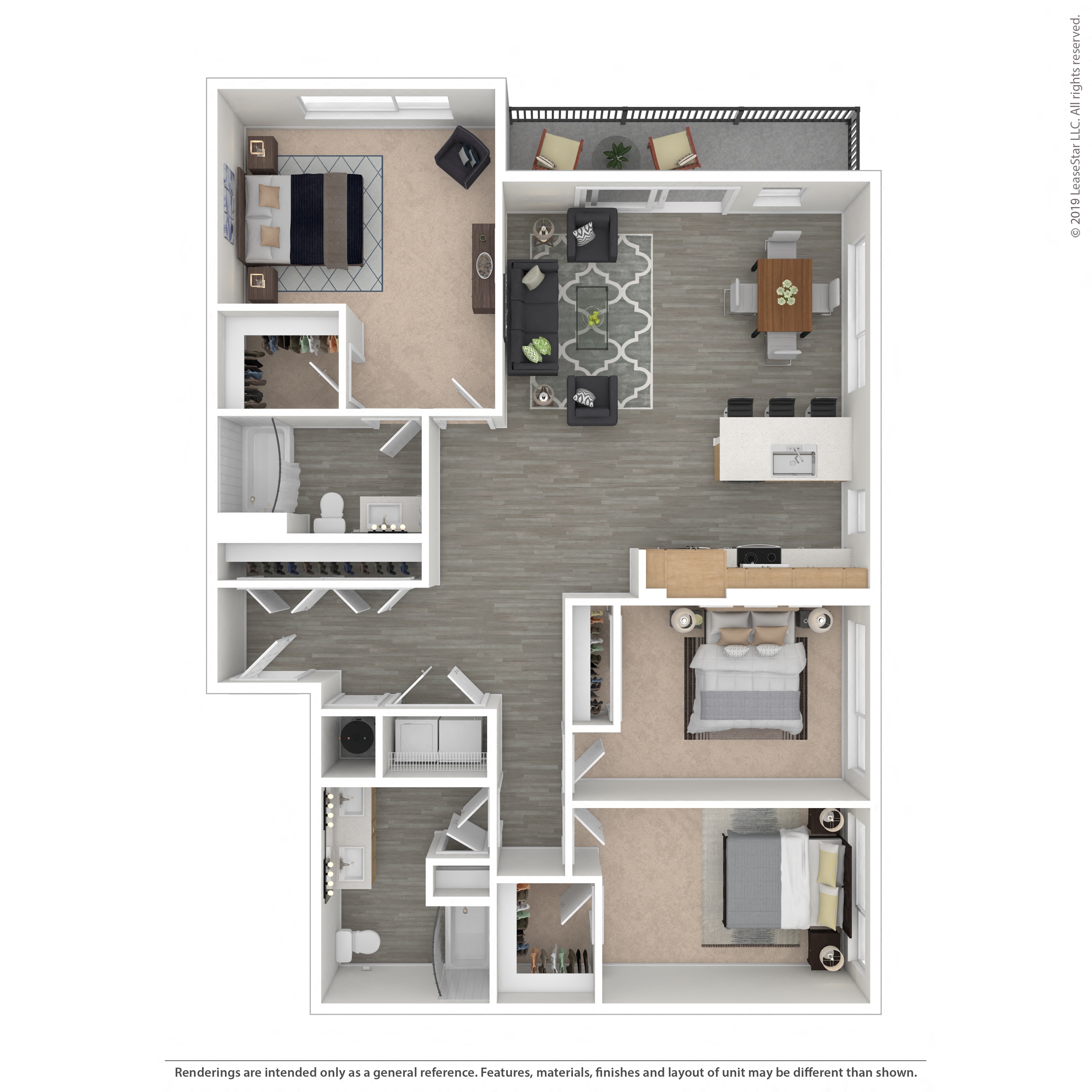 Floor plan layout diagram for 3B