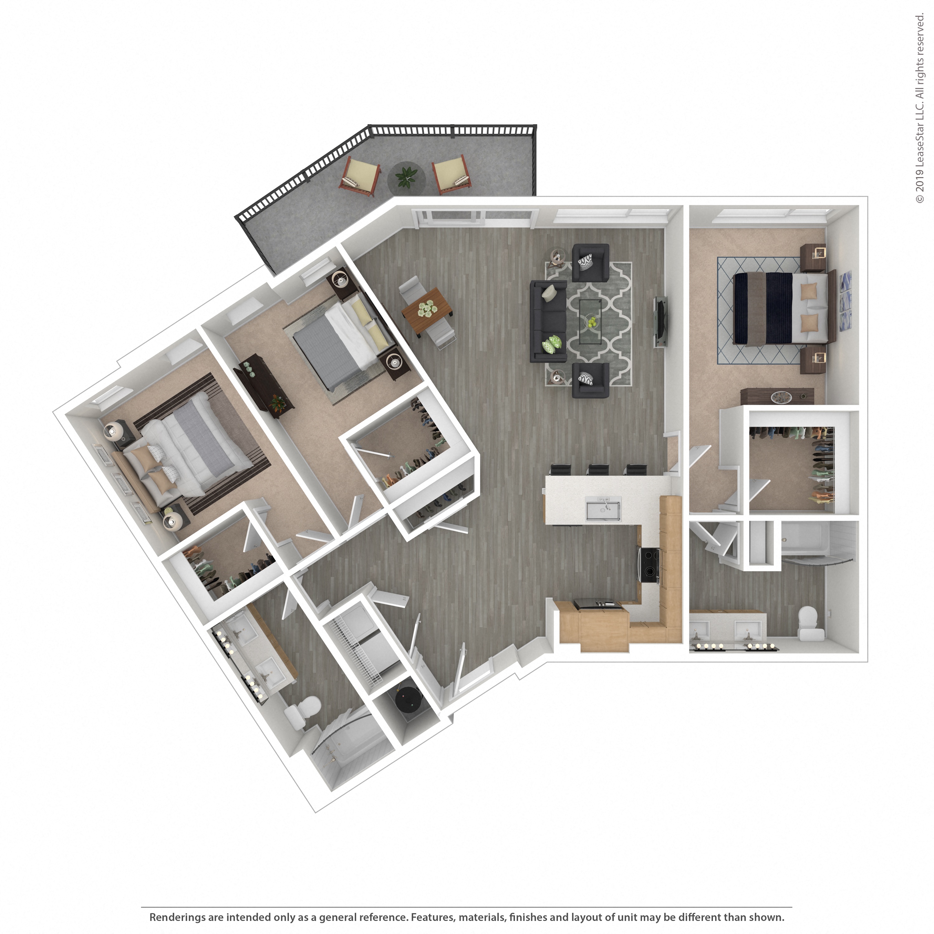 Floor plan layout diagram for 3C