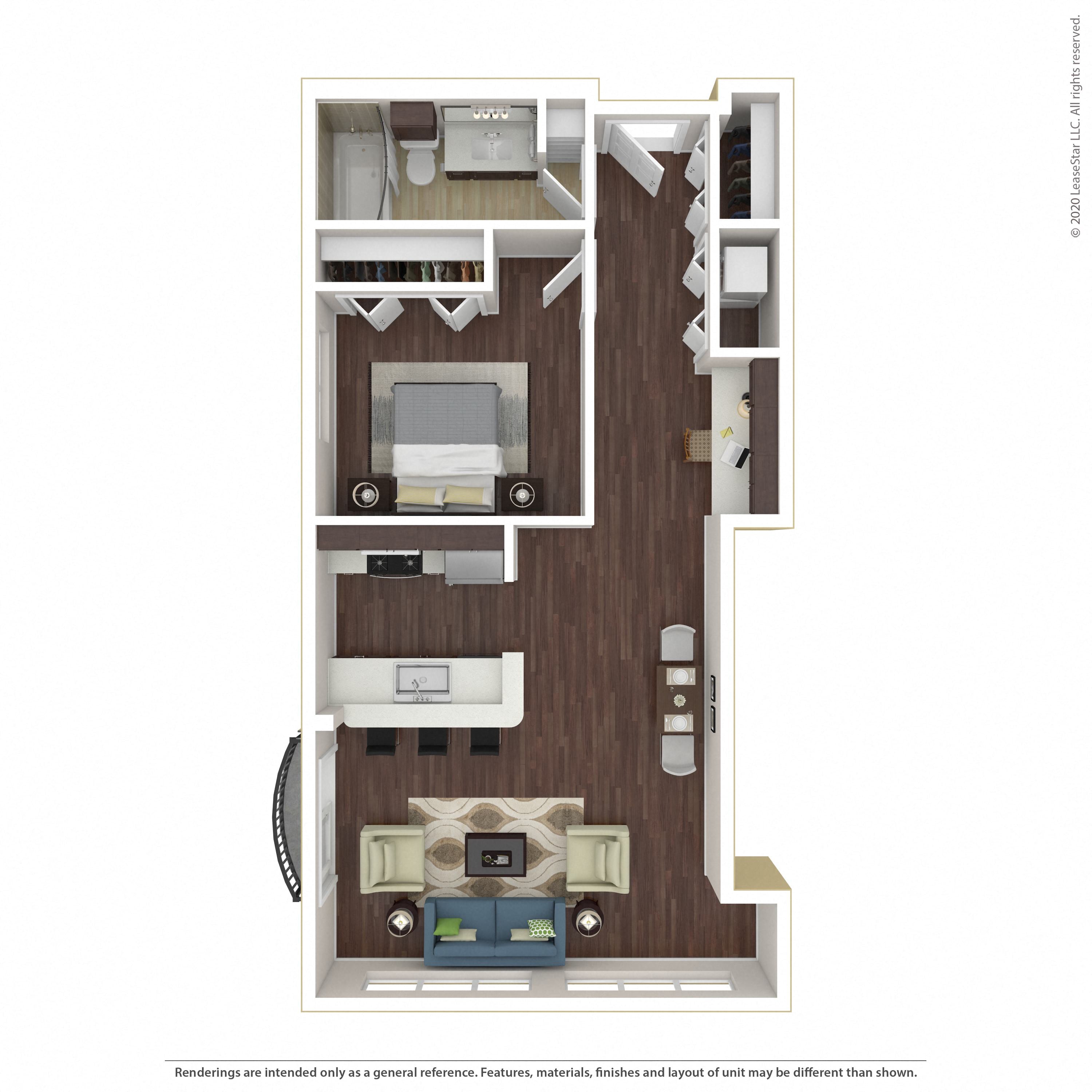 Floor plan layout diagram for 1A