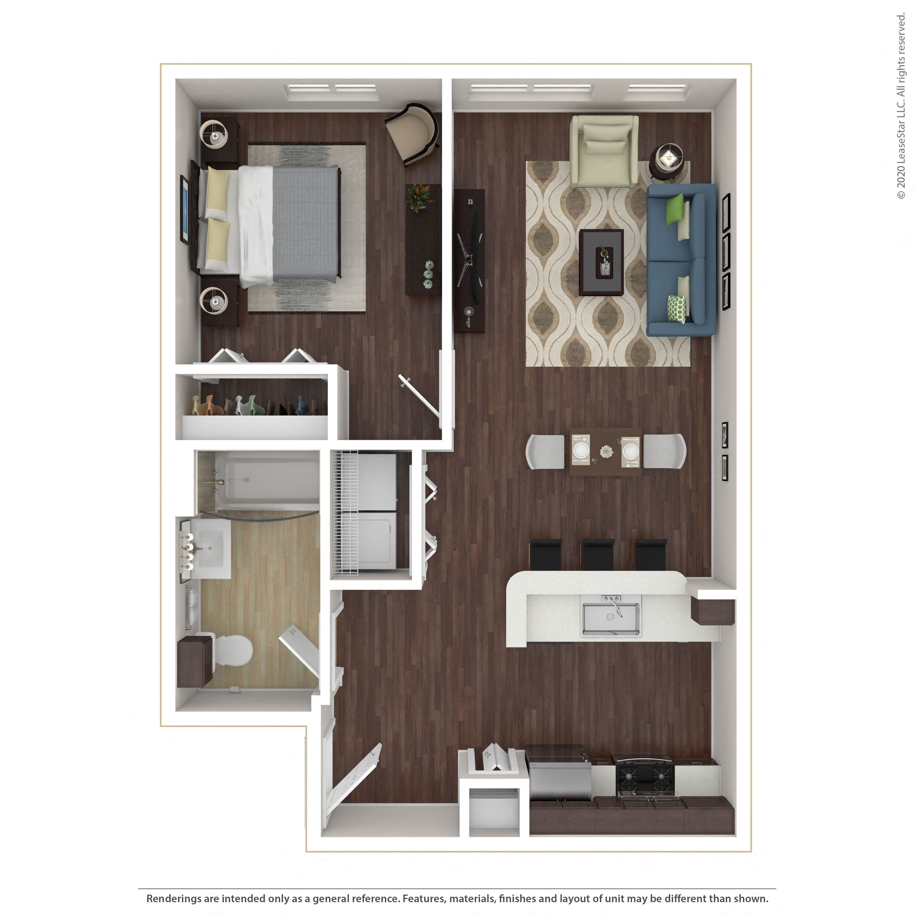 Floor plan layout diagram for 1C