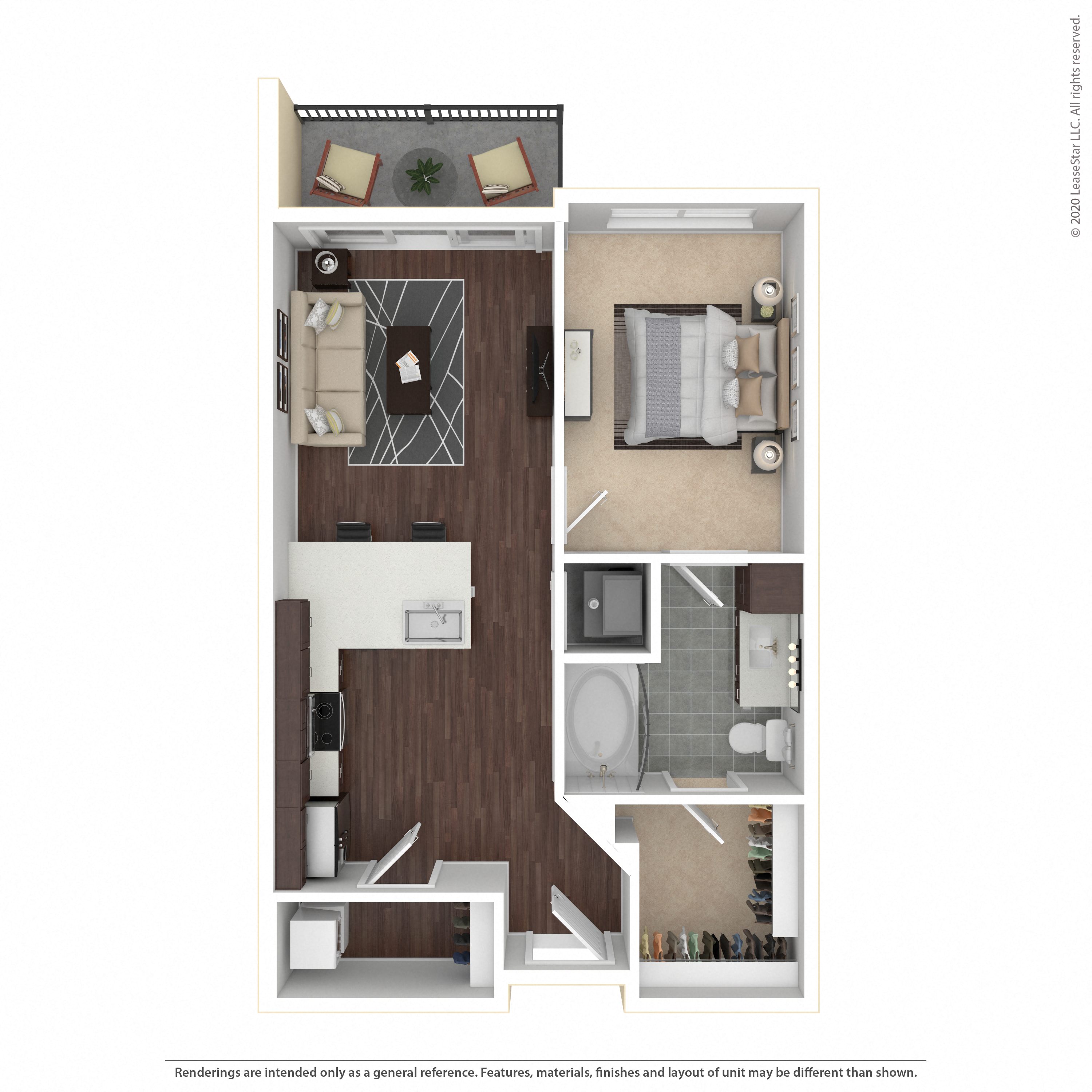 Floor plan layout diagram for 1A