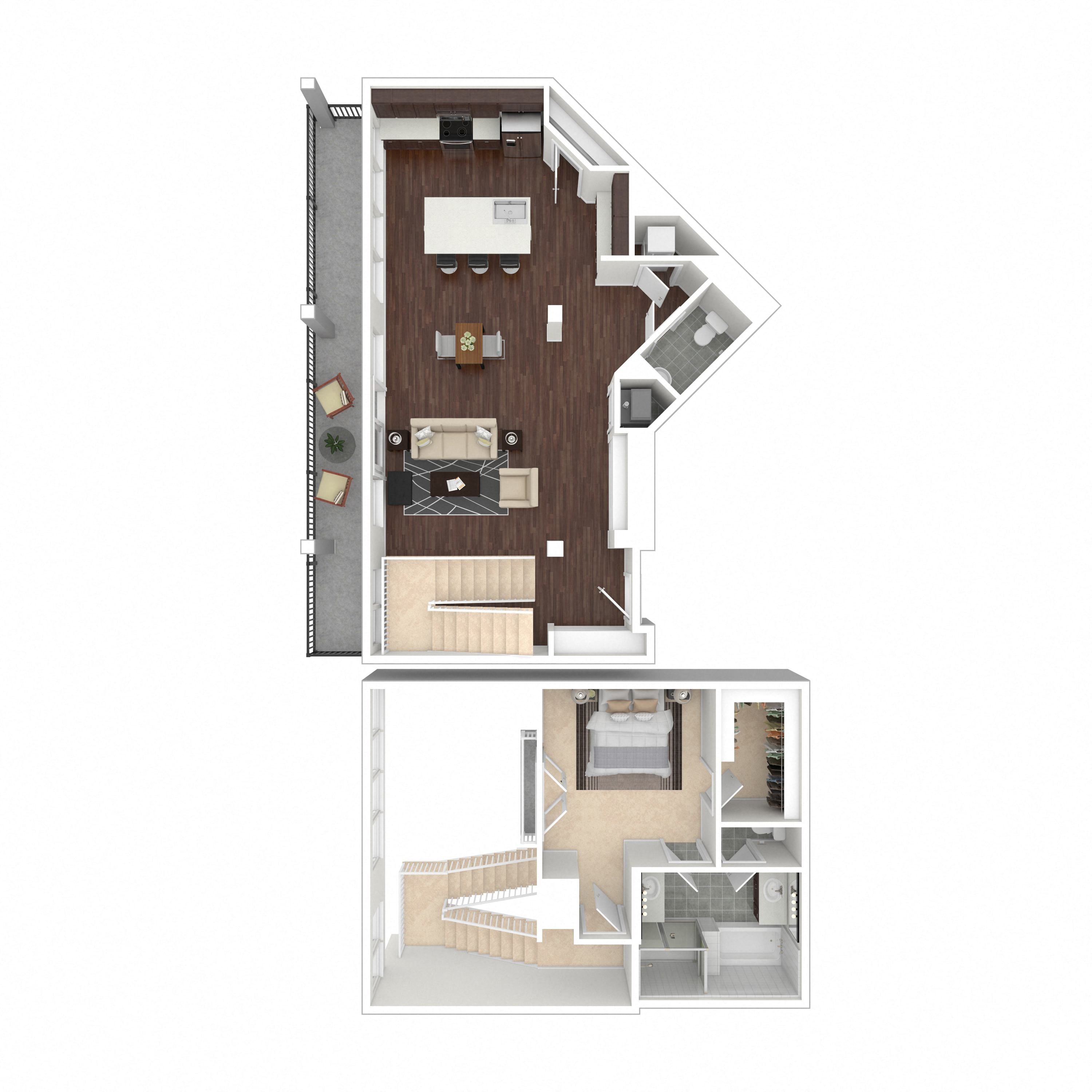 Floor plan layout diagram for 1I