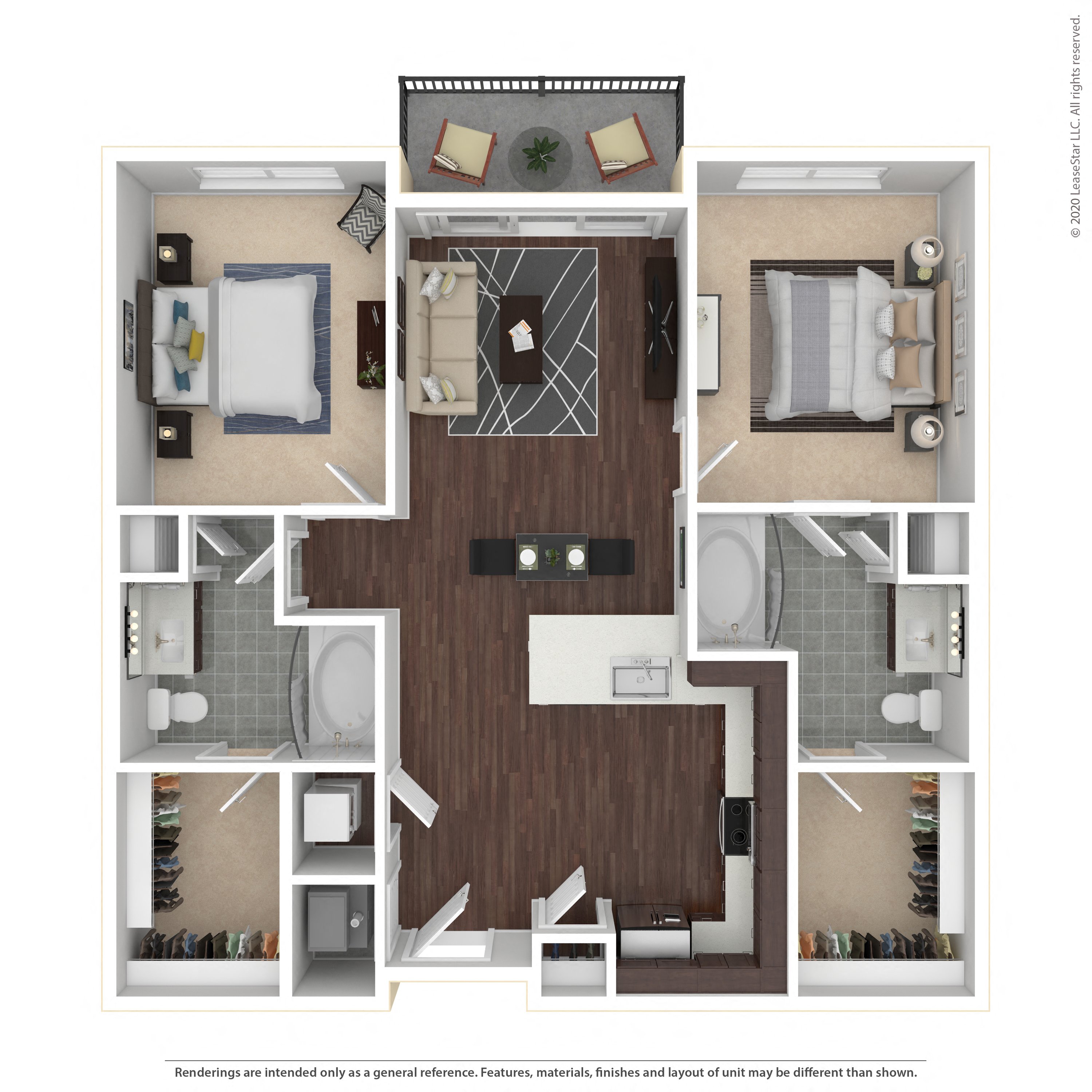Floor plan layout diagram for 2B