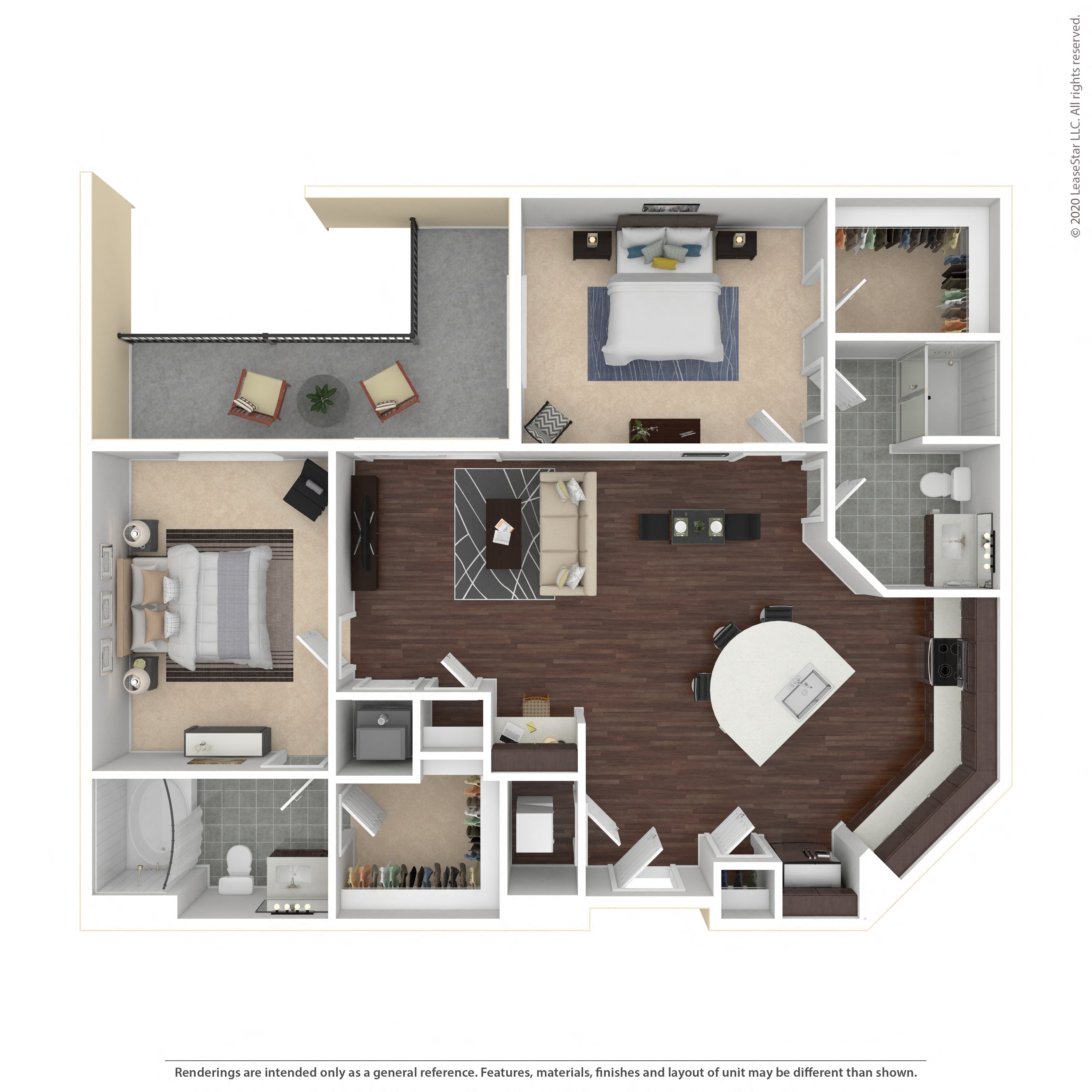 Floor plan layout diagram for 2C