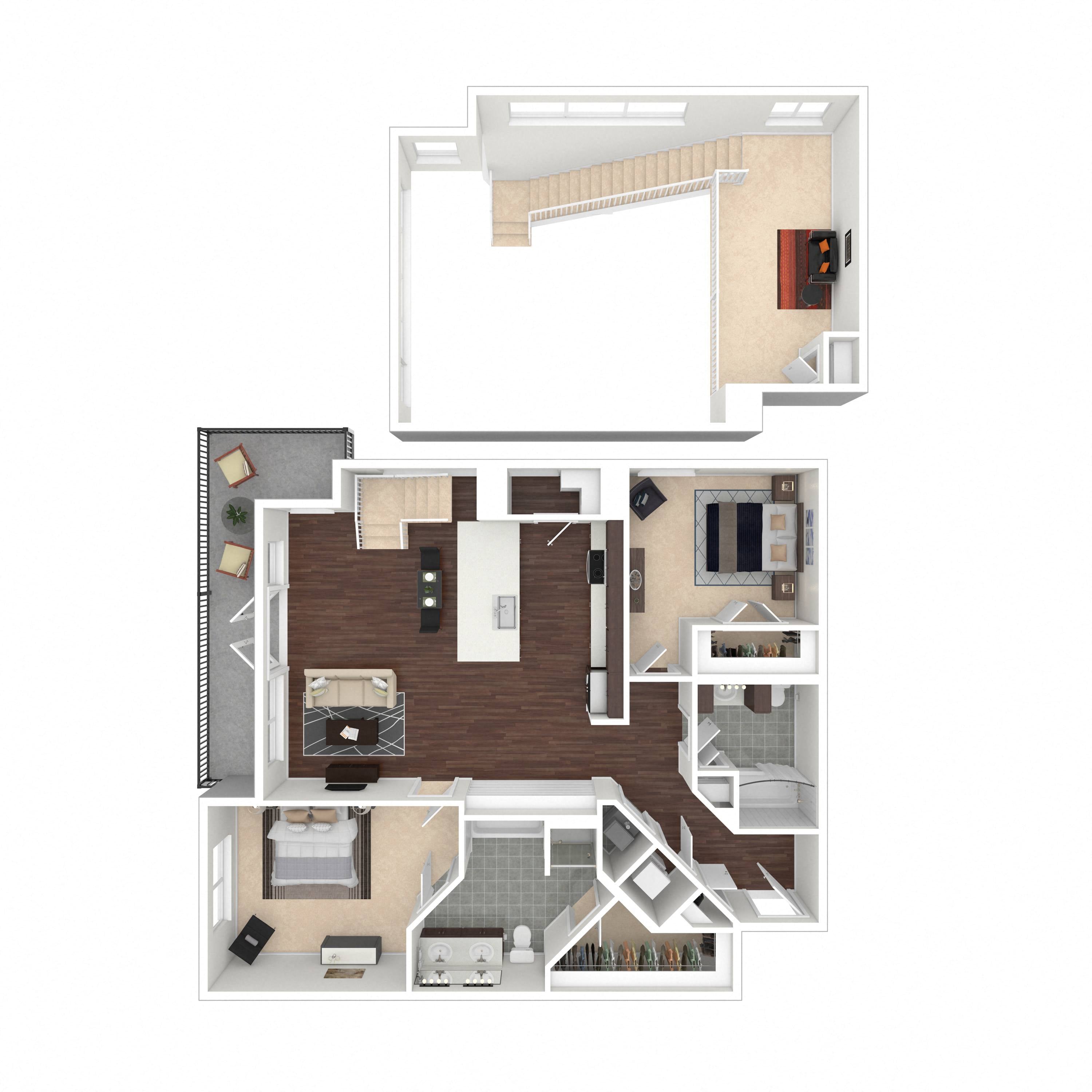 Floor plan layout diagram for 2F-Loft