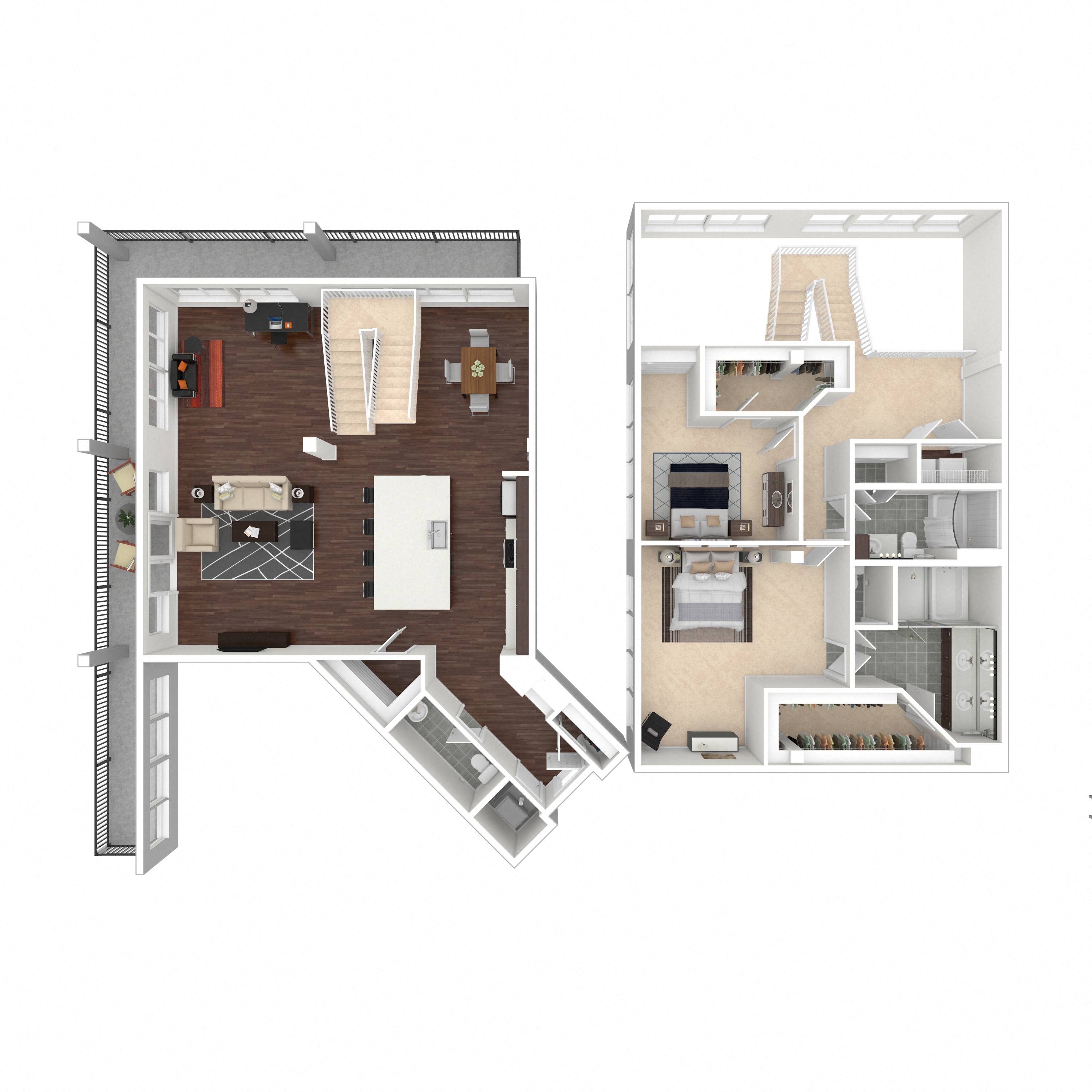 Floor plan layout diagram for 2J