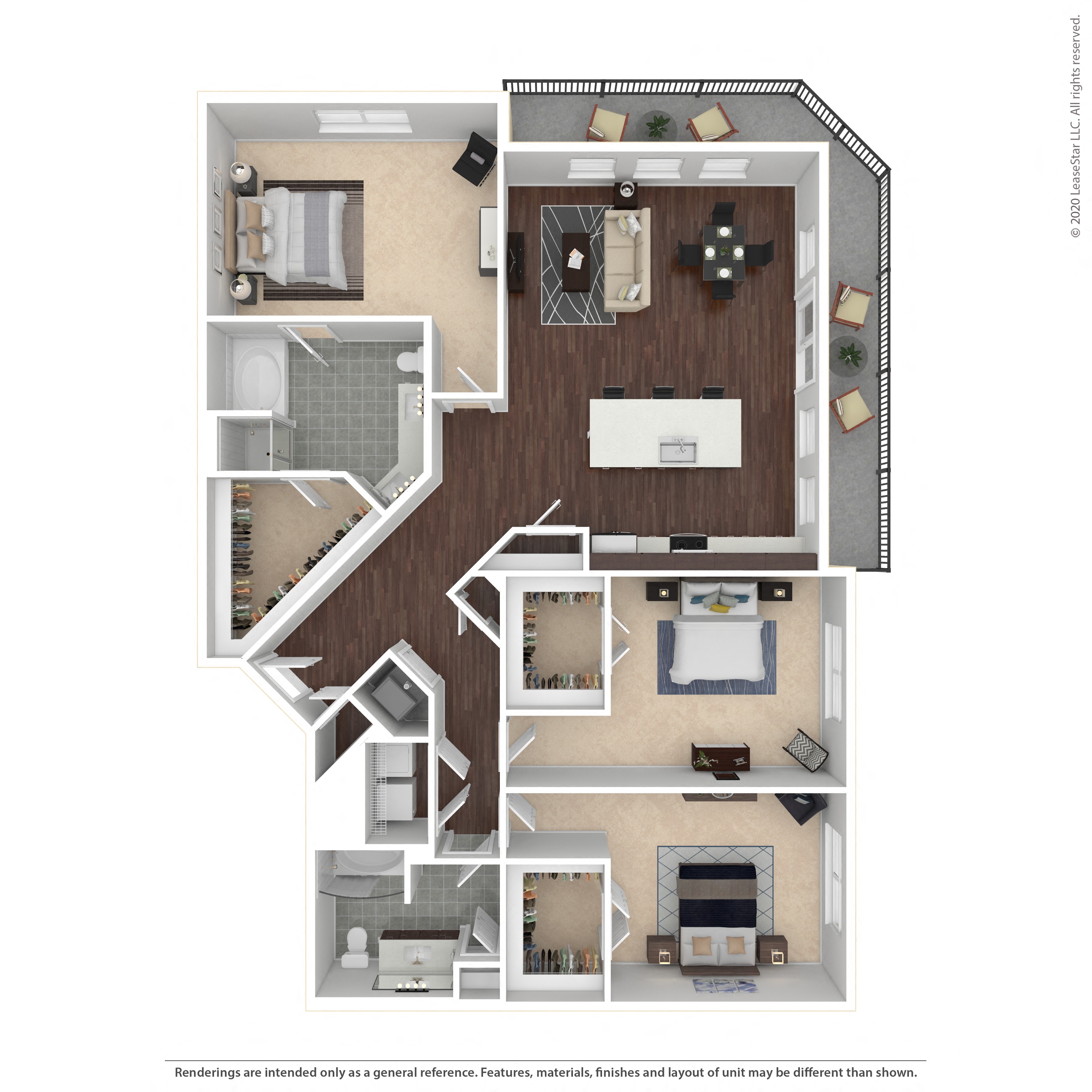 Floor plan layout diagram for 3C